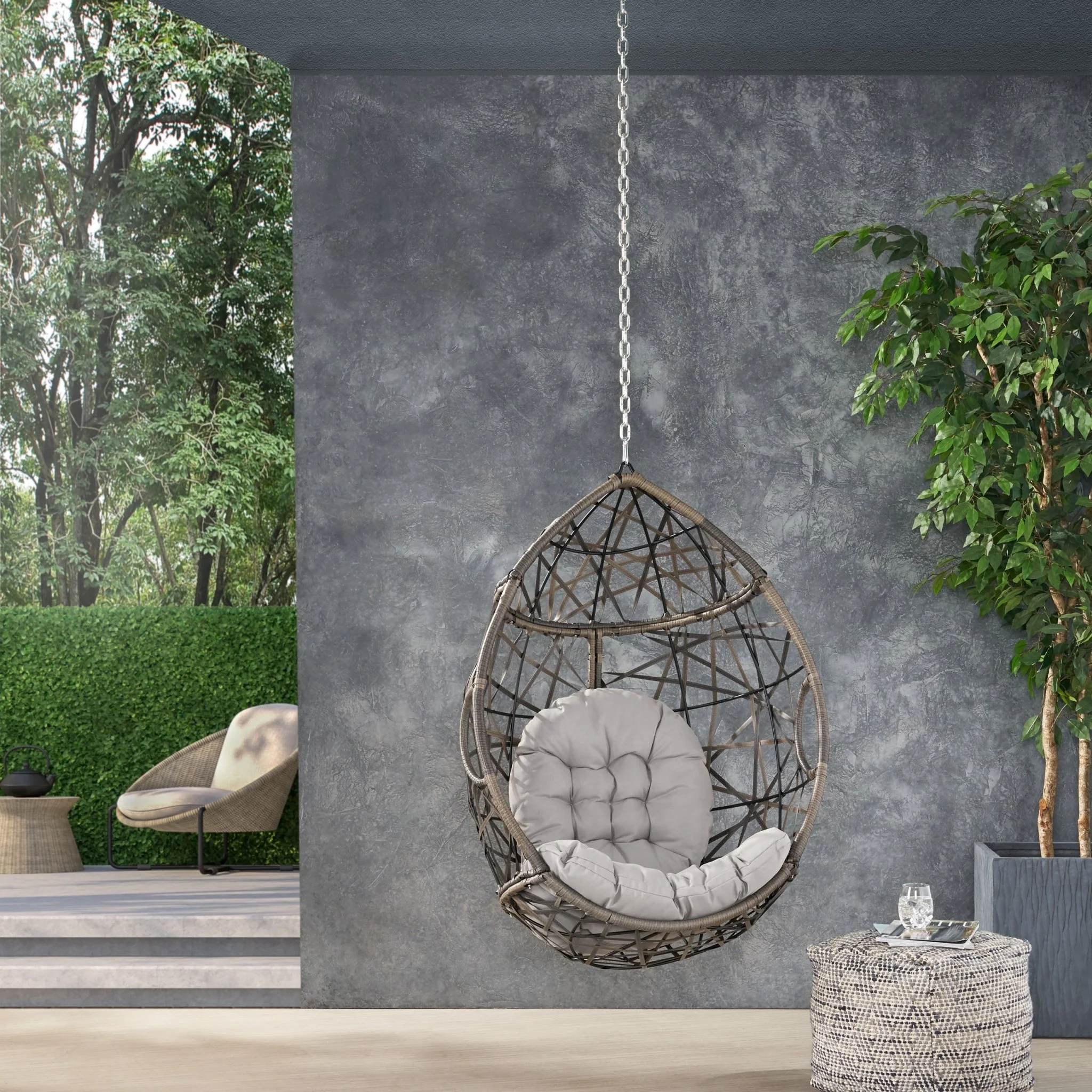 Celestia Outdoor Hanging Chair with 8ft Chain and Egg Shape - Image 25