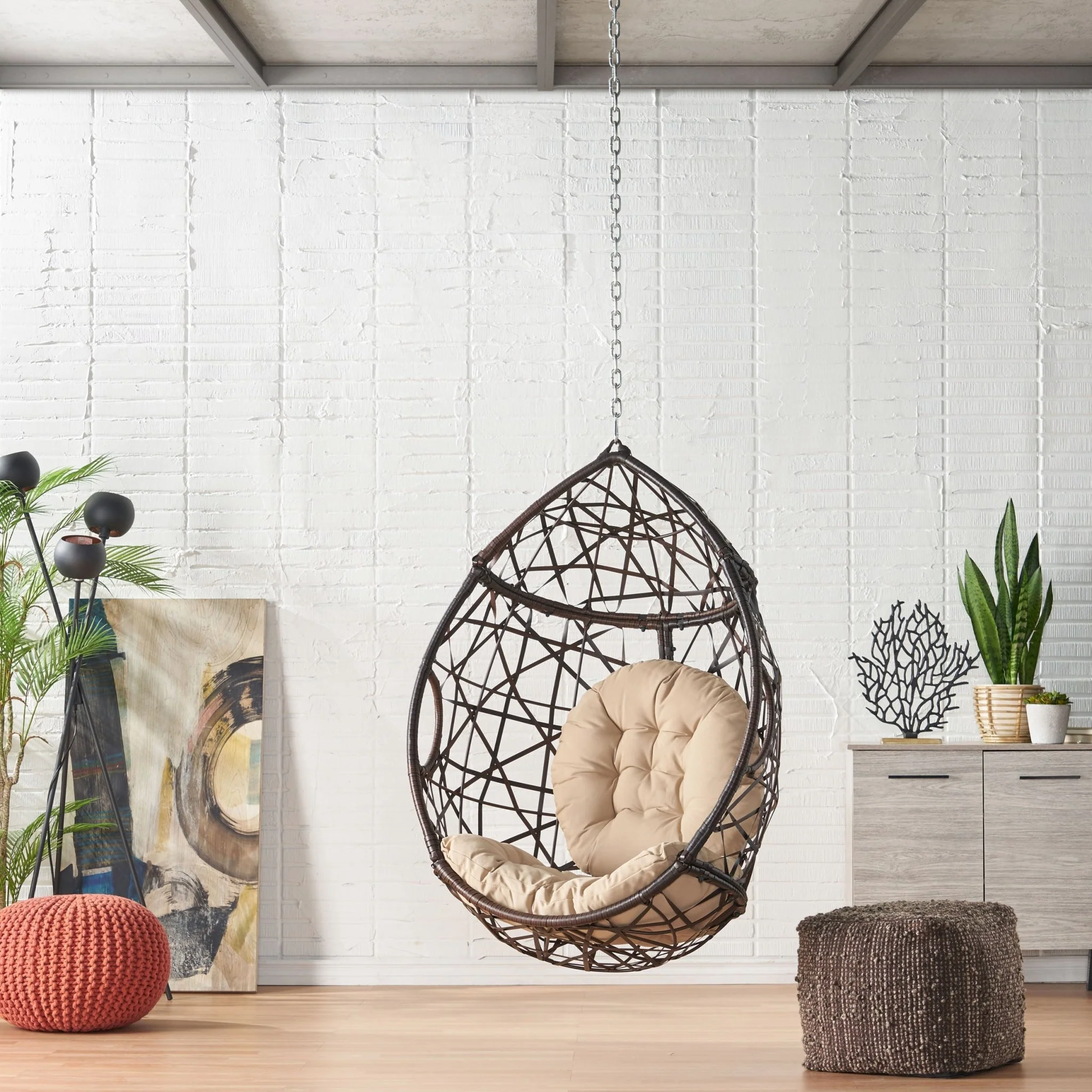 Celestia Outdoor Hanging Chair with 8ft Chain and Egg Shape - Image 9