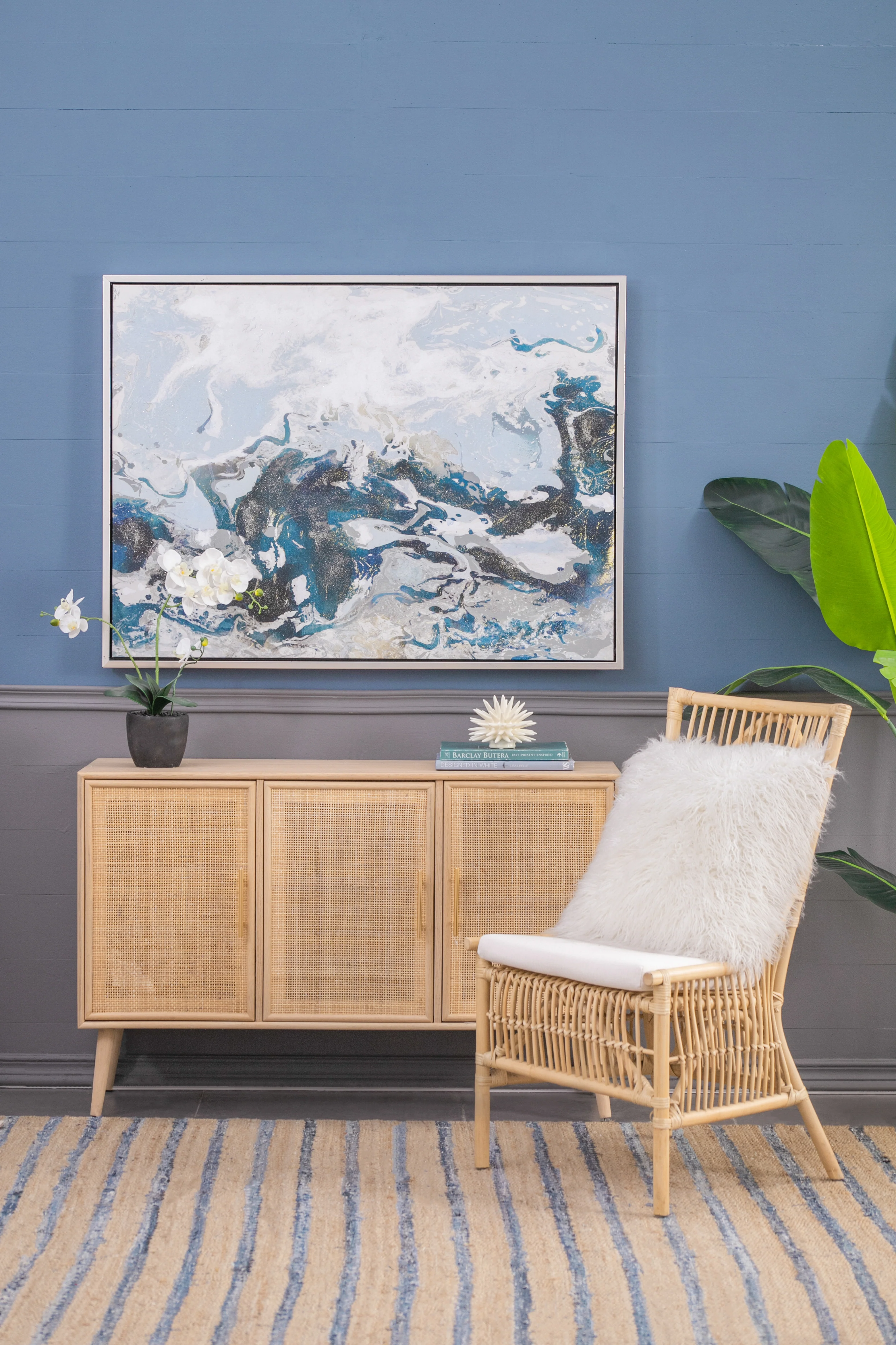 Cerulean Seas Framed Hand-painted Wall Art - Image 12