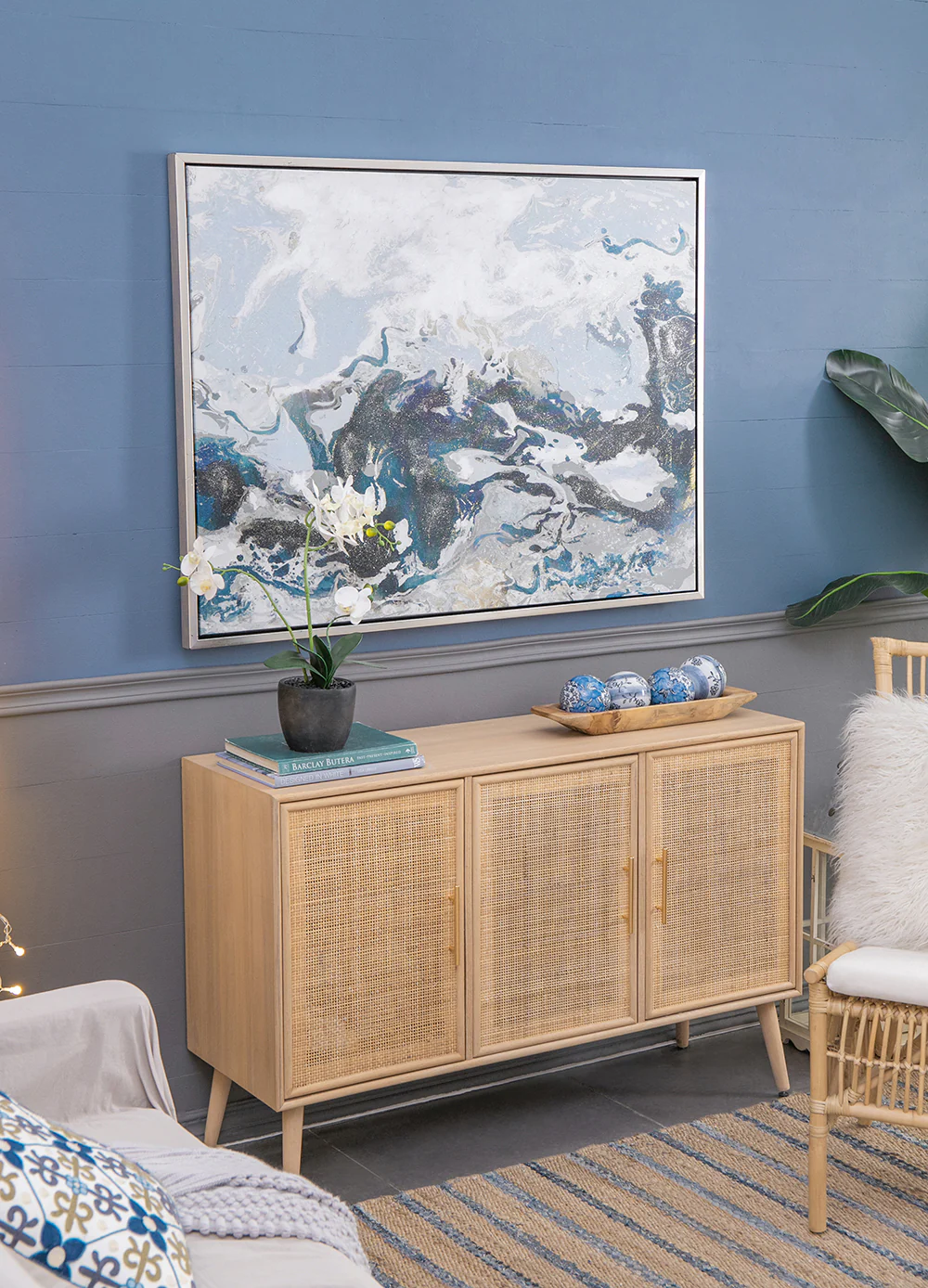 Cerulean Seas Framed Hand-painted Wall Art - Image 13