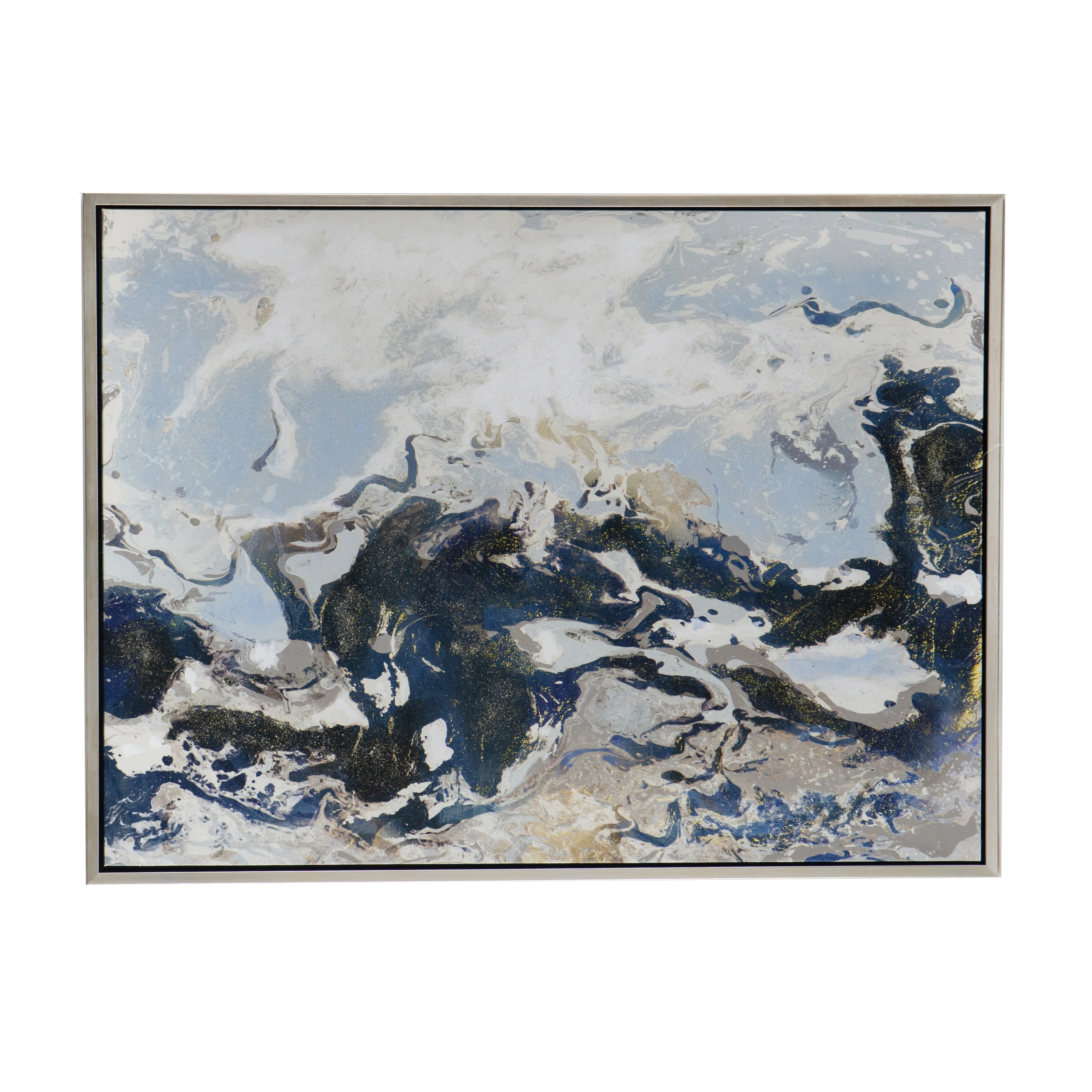 Cerulean Seas Framed Hand-painted Wall Art - Image 2