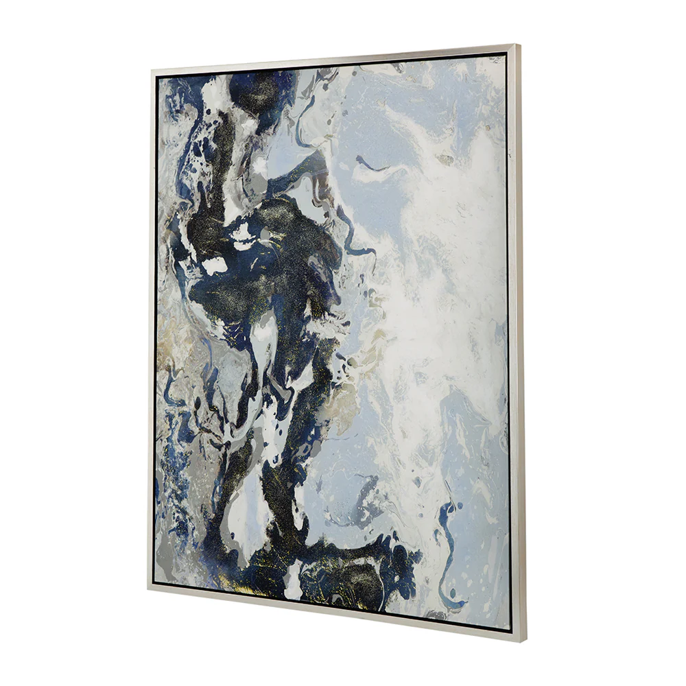 Cerulean Seas Framed Hand-painted Wall Art - Image 4