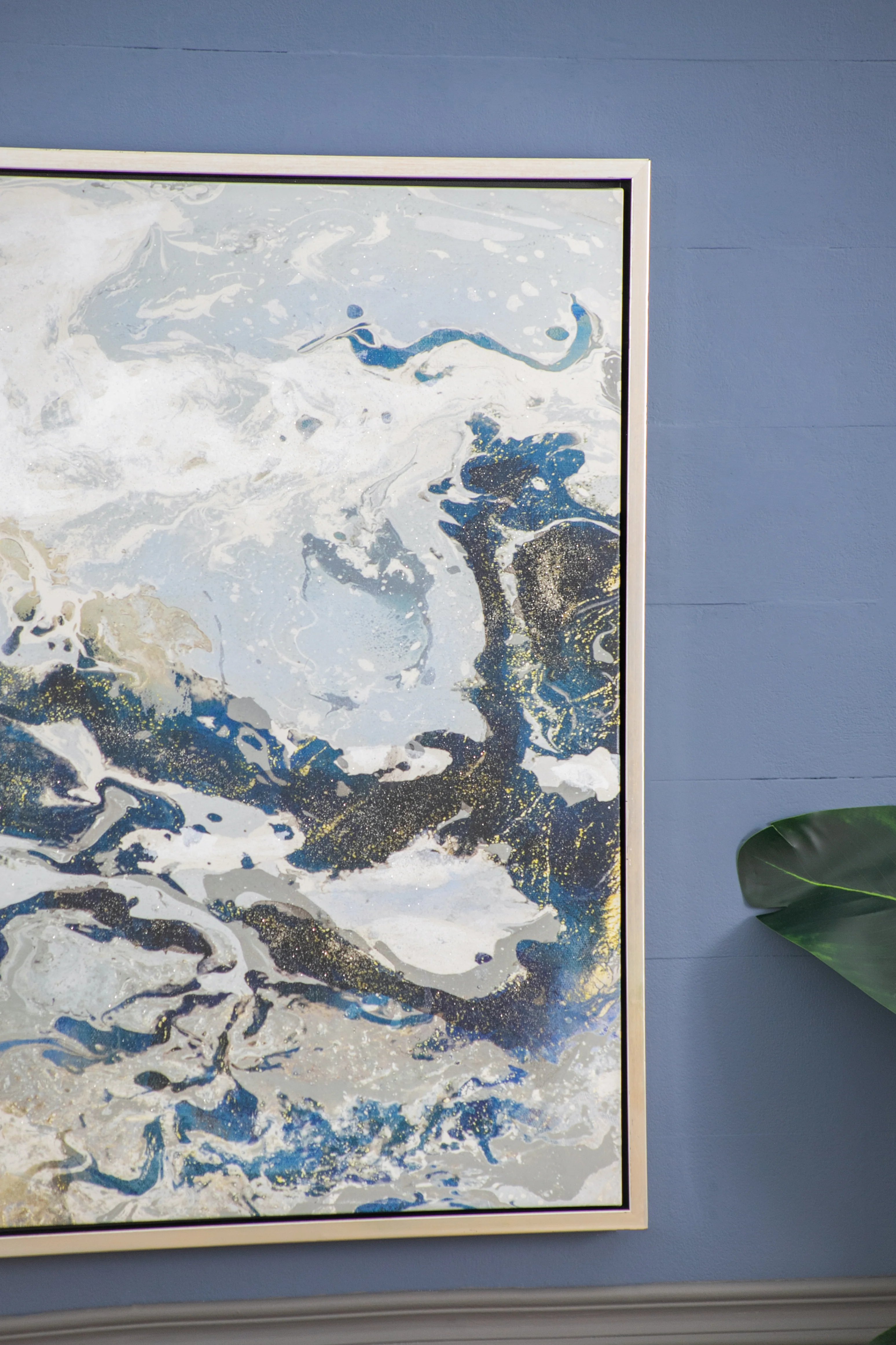 Cerulean Seas Framed Hand-painted Wall Art - Image 5