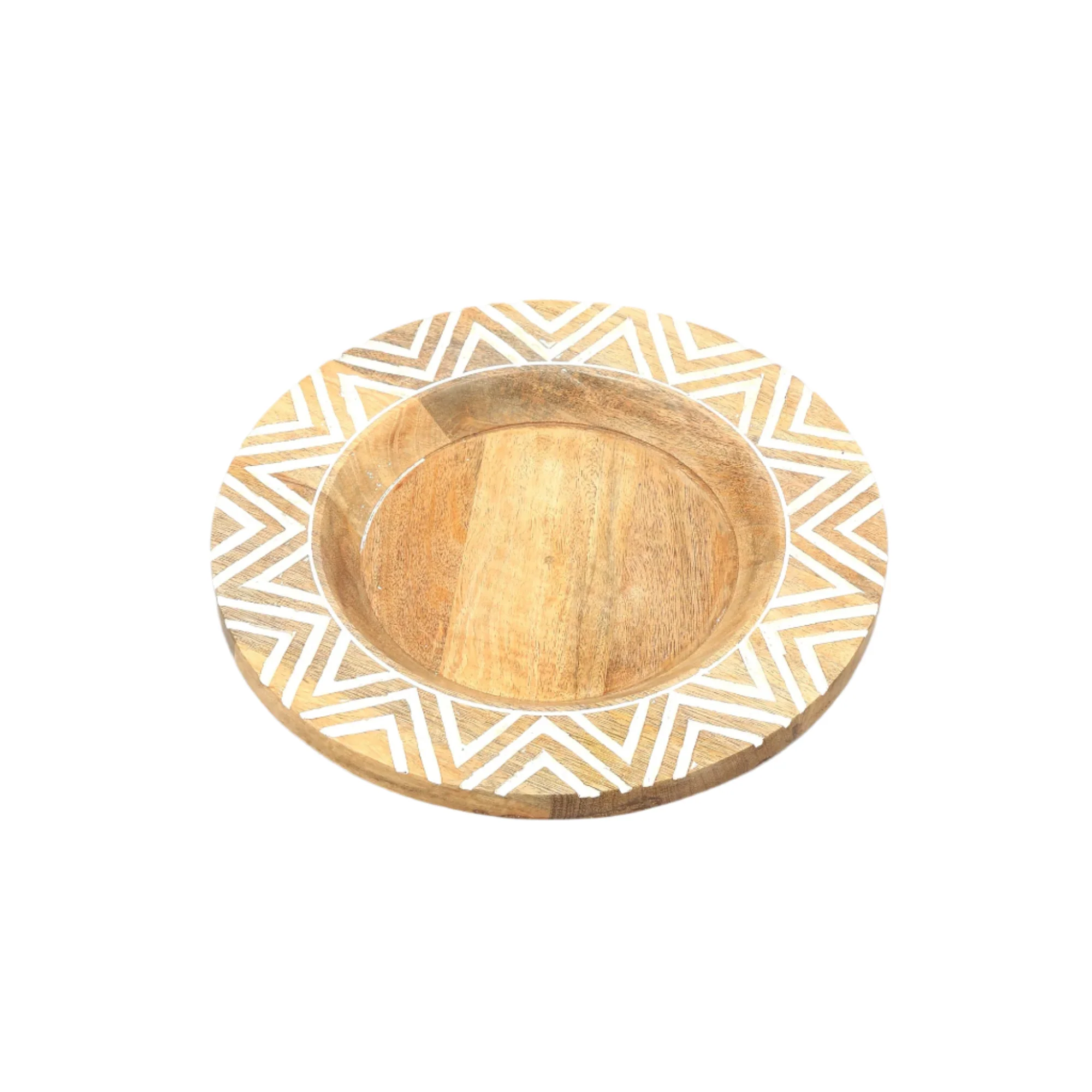 Chevron Handcrafted 13" Wood Charger Plate - Image 3