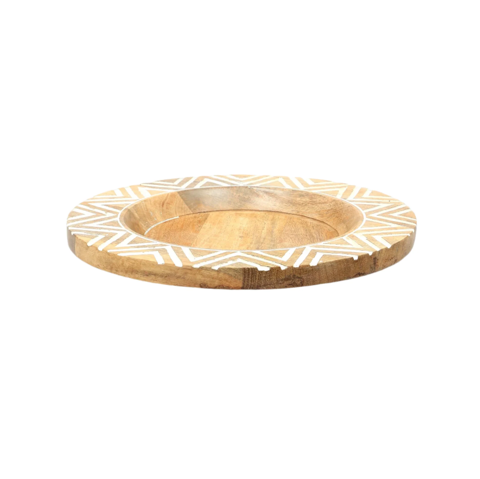 Chevron Handcrafted 13" Wood Charger Plate - Image 7