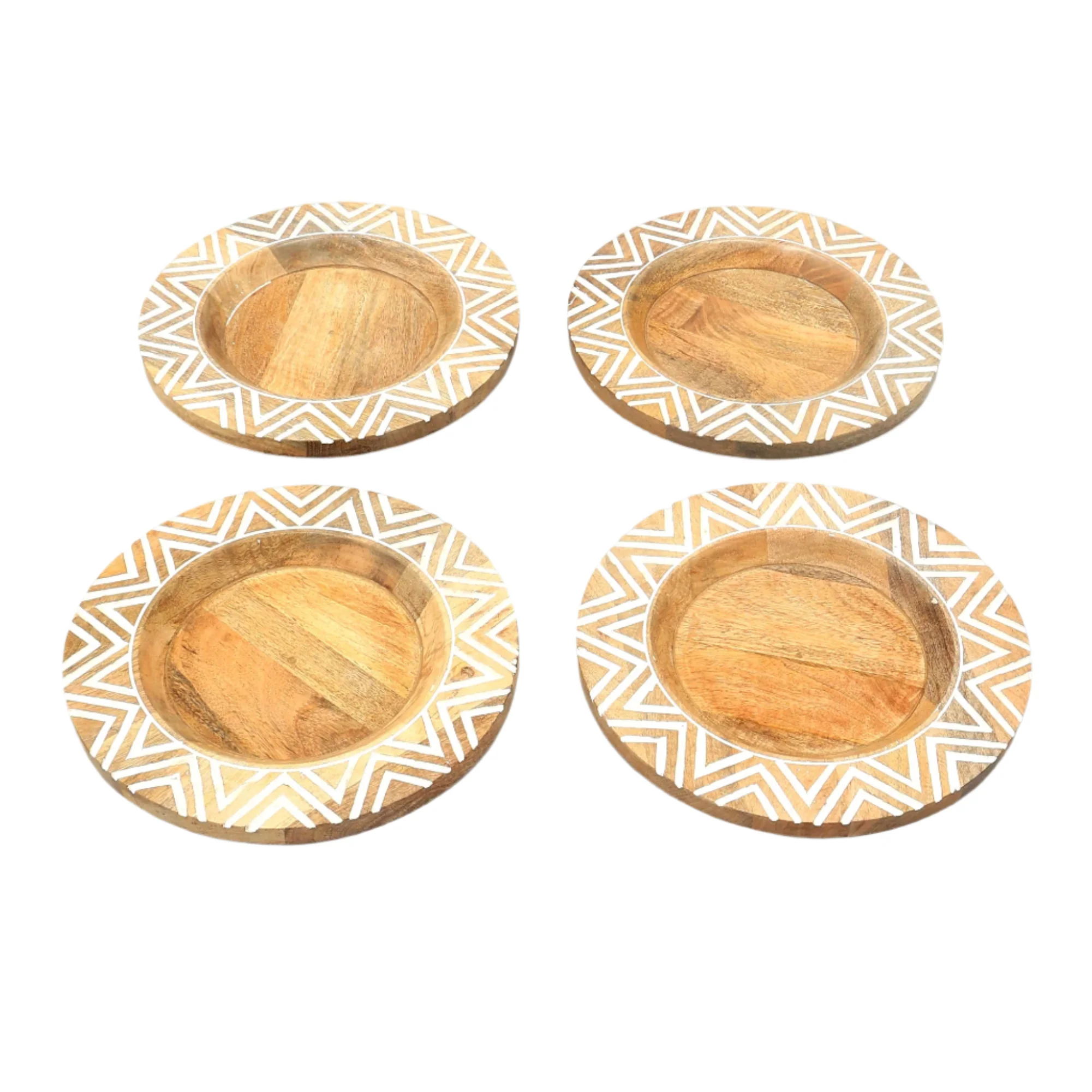 Chevron Handcrafted 13" Wood Charger Plate - Image 8