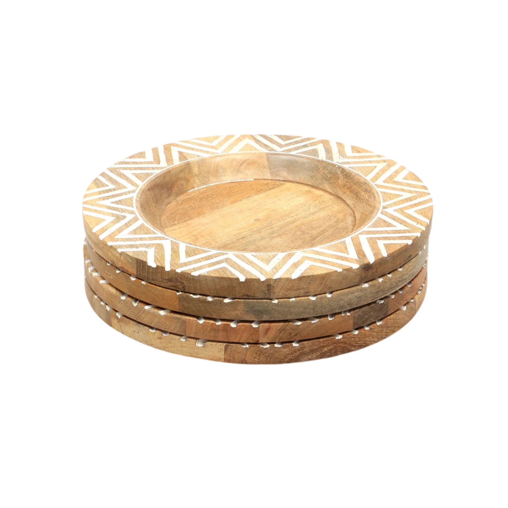 Chevron Handcrafted 13" Wood Charger Plate - Image 9