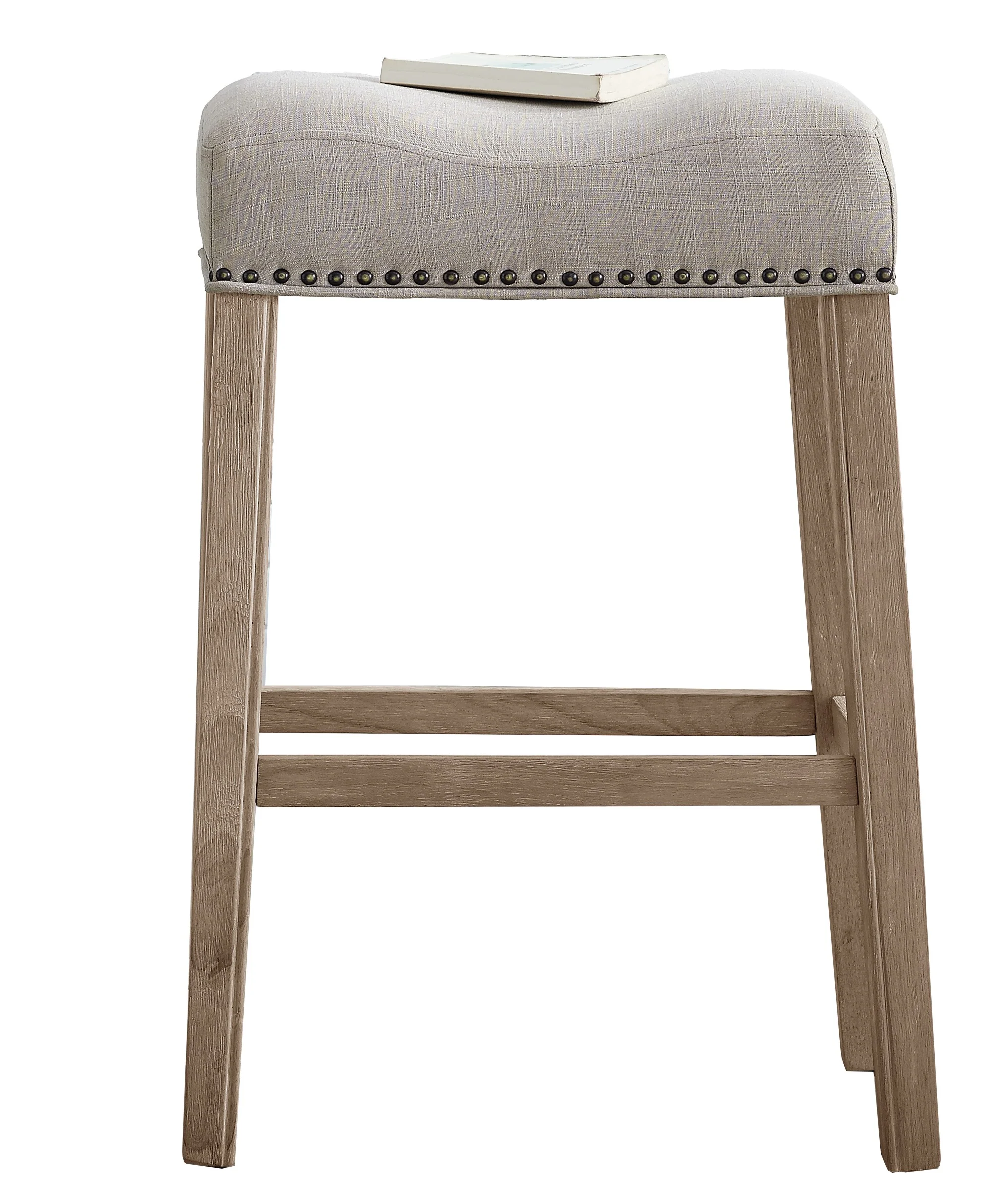 Coco Upholstered Backless Saddle Seat Bar Stools, Set of 2 - Image 10