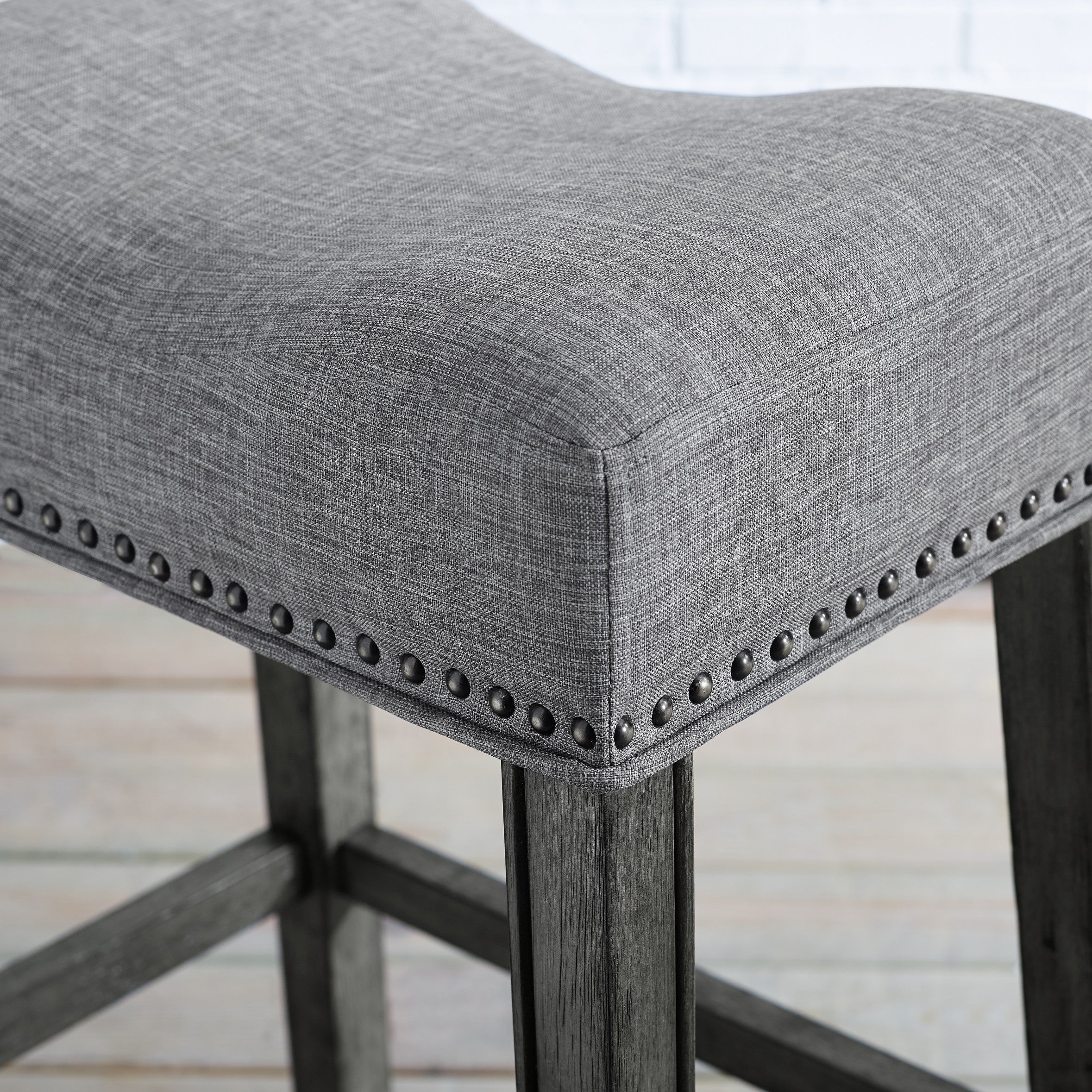 Coco Upholstered Backless Saddle Seat Bar Stools, Set of 2 - Image 3