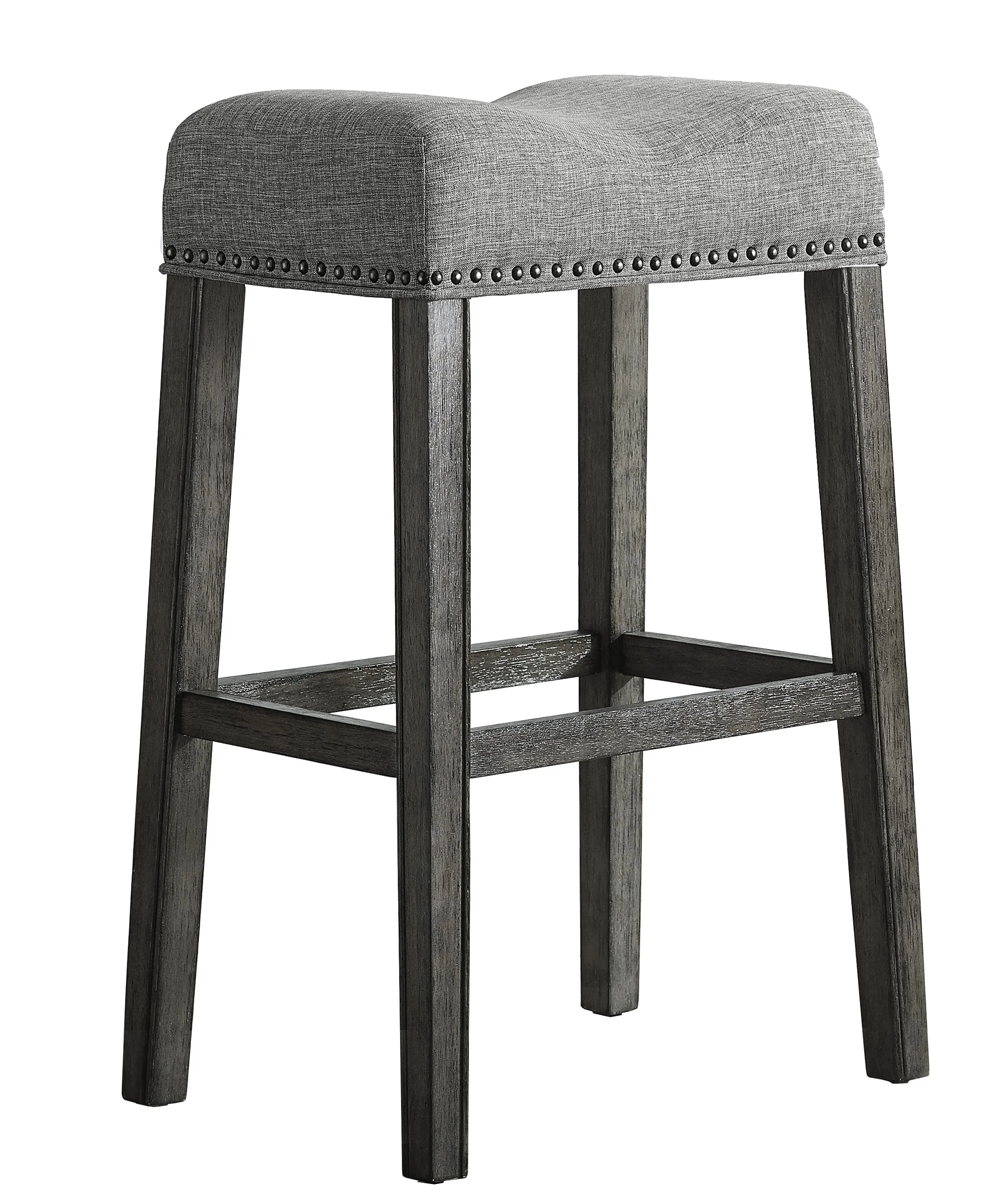 Coco Upholstered Backless Saddle Seat Bar Stools, Set of 2 - Image 5