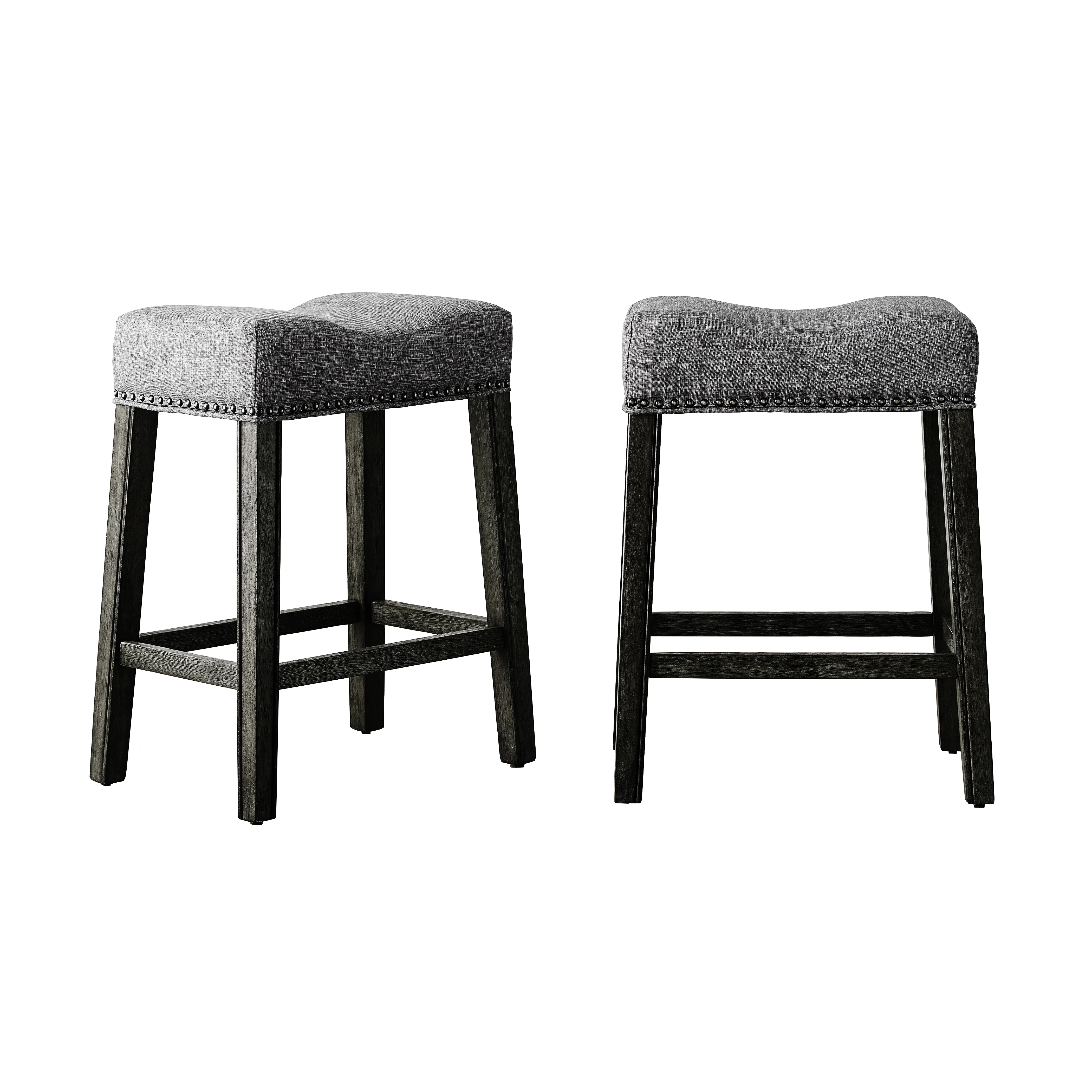 Upholstered Backless Counter Stools, Set of 2 - Image 4