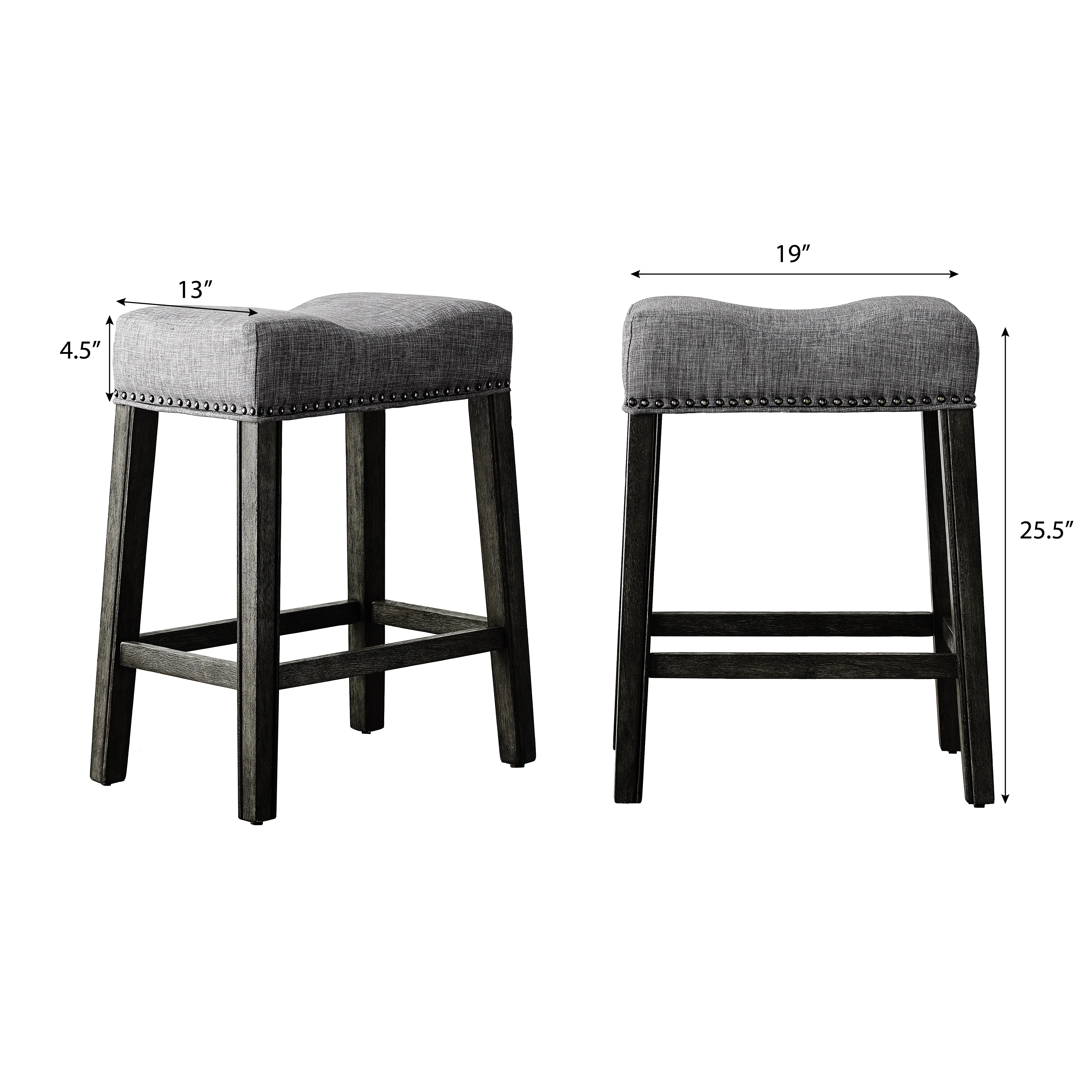 Upholstered Backless Counter Stools, Set of 2 - Image 5