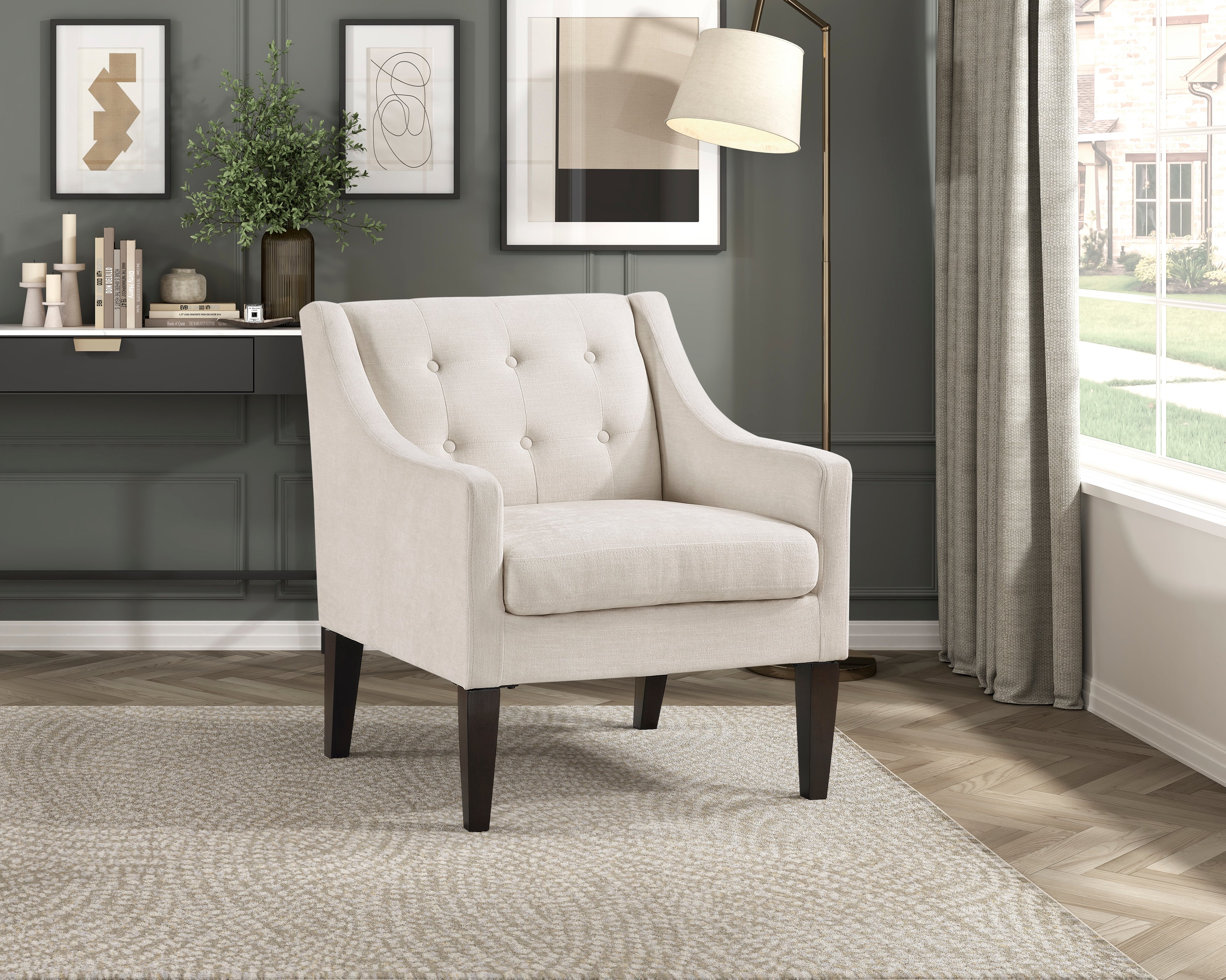Contemporary Button Tufted Accent Chair - Image 16