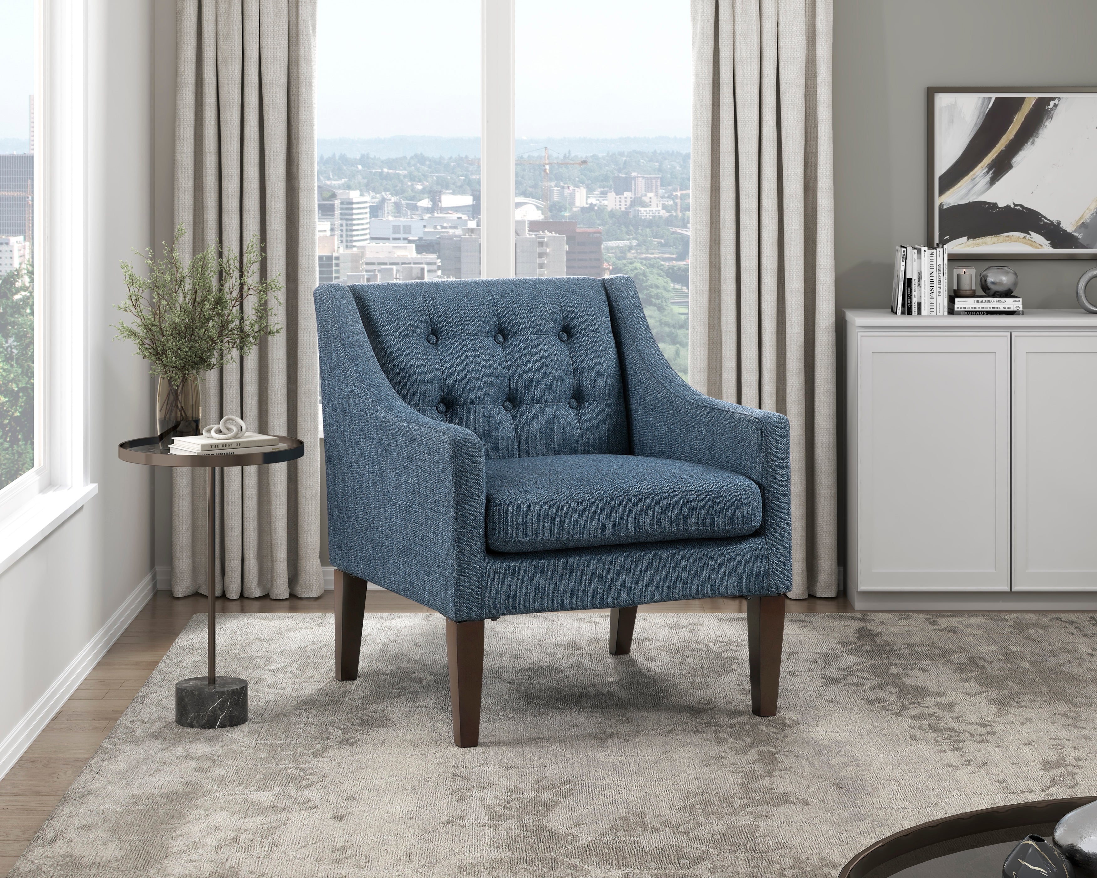 Contemporary Button Tufted Accent Chair - Image 26