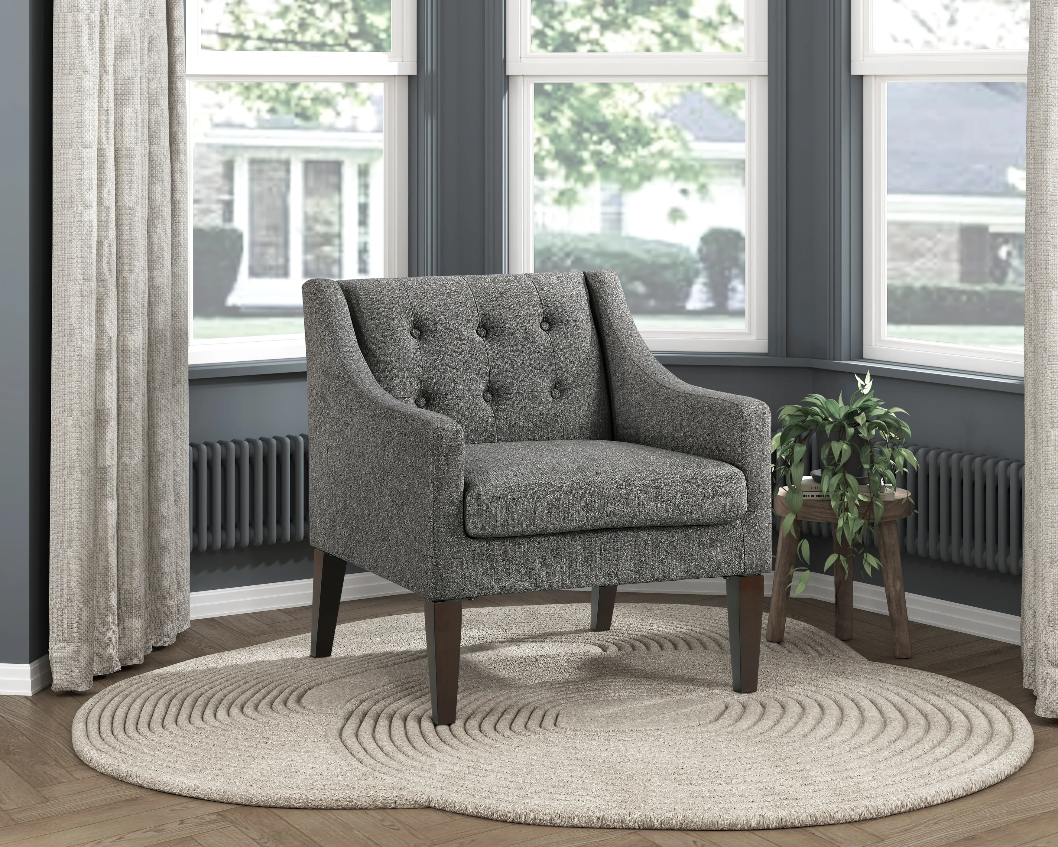 Contemporary Button Tufted Accent Chair - Image 37