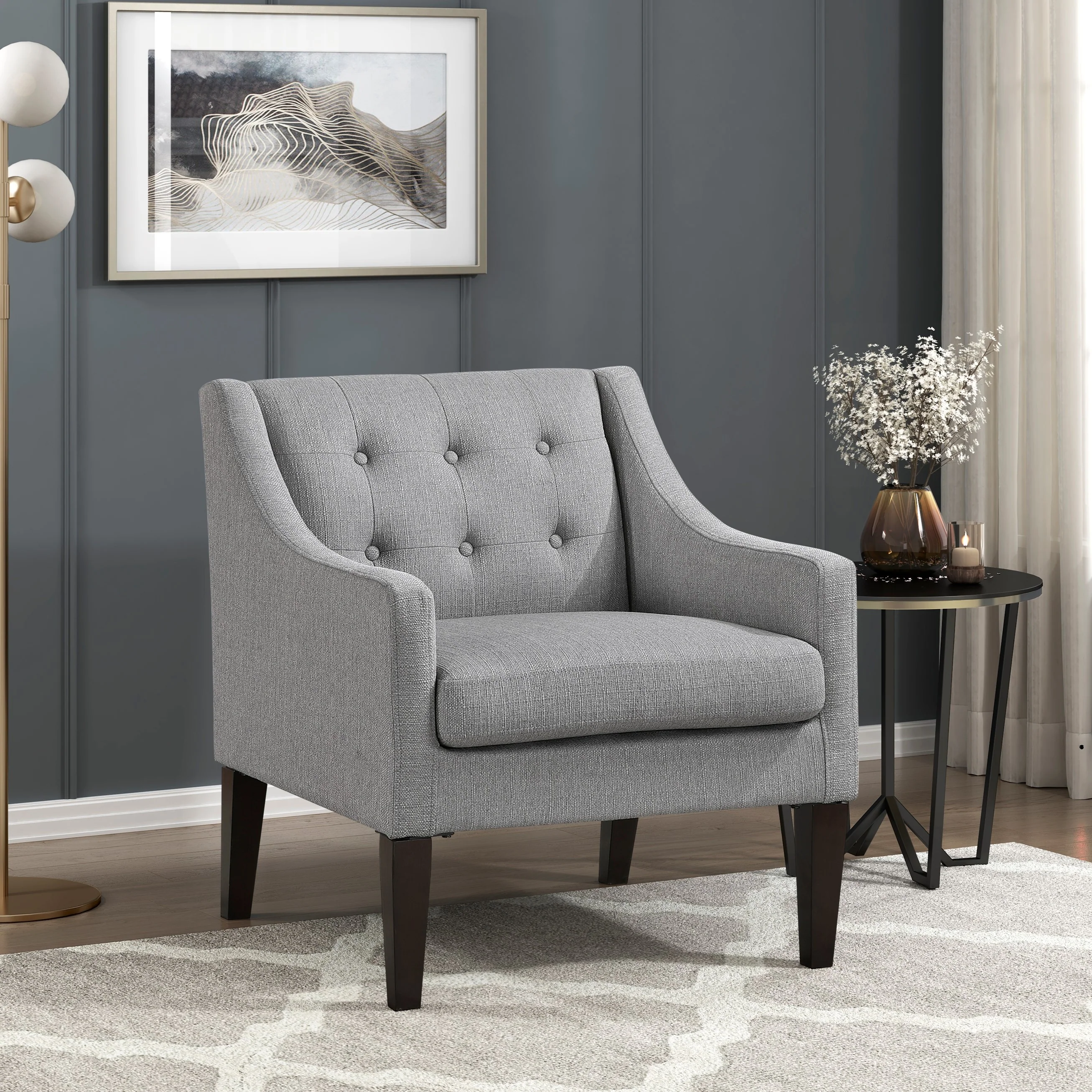 Contemporary Button Tufted Accent Chair - Image 39