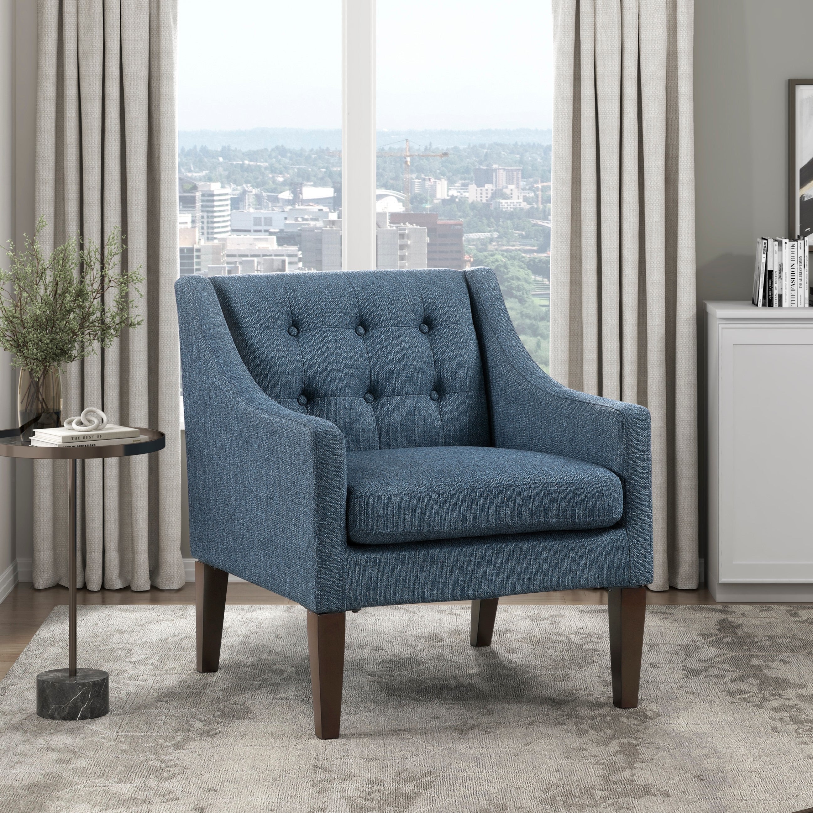 Contemporary Button Tufted Accent Chair - Image 4