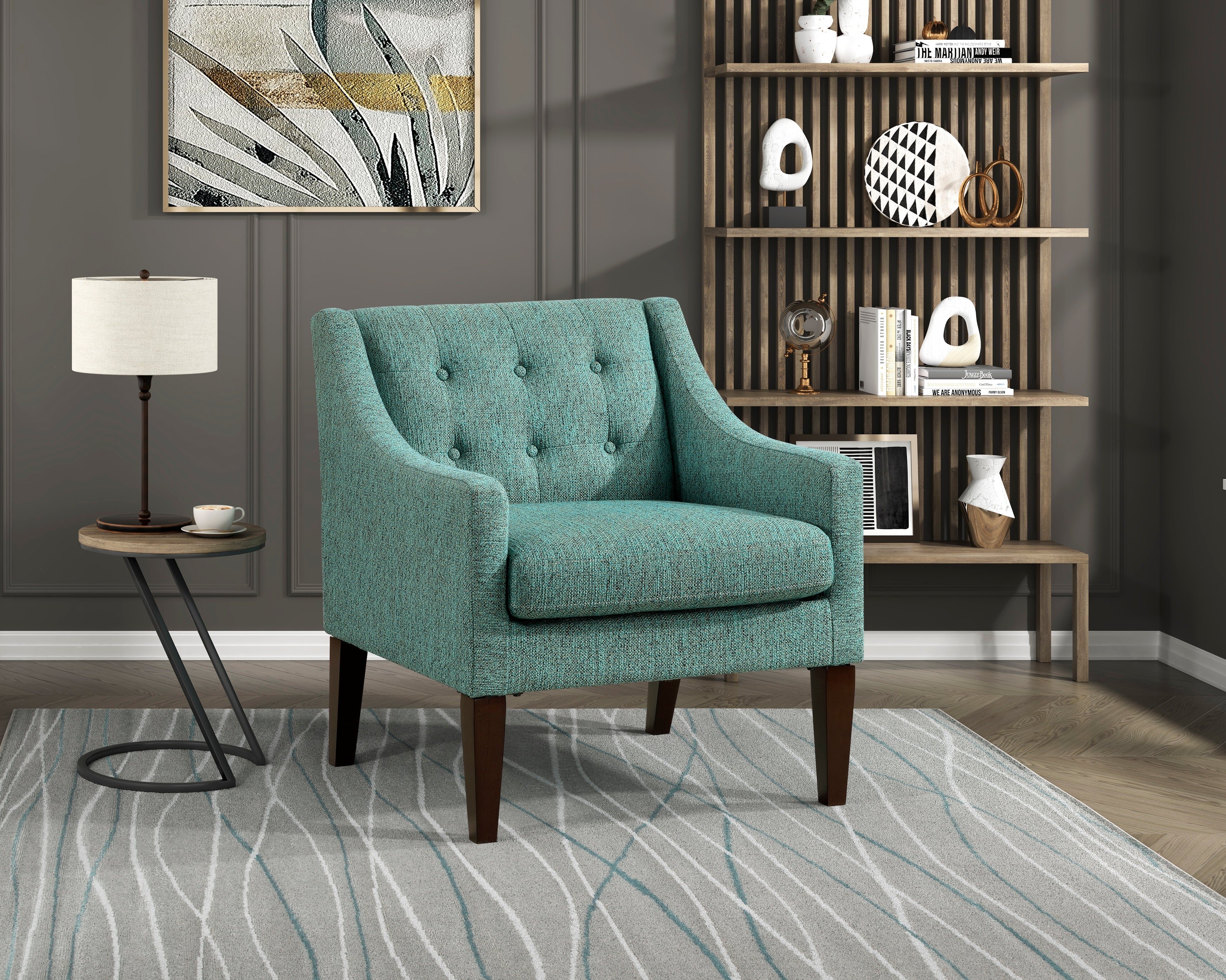 Contemporary Button Tufted Accent Chair - Image 59