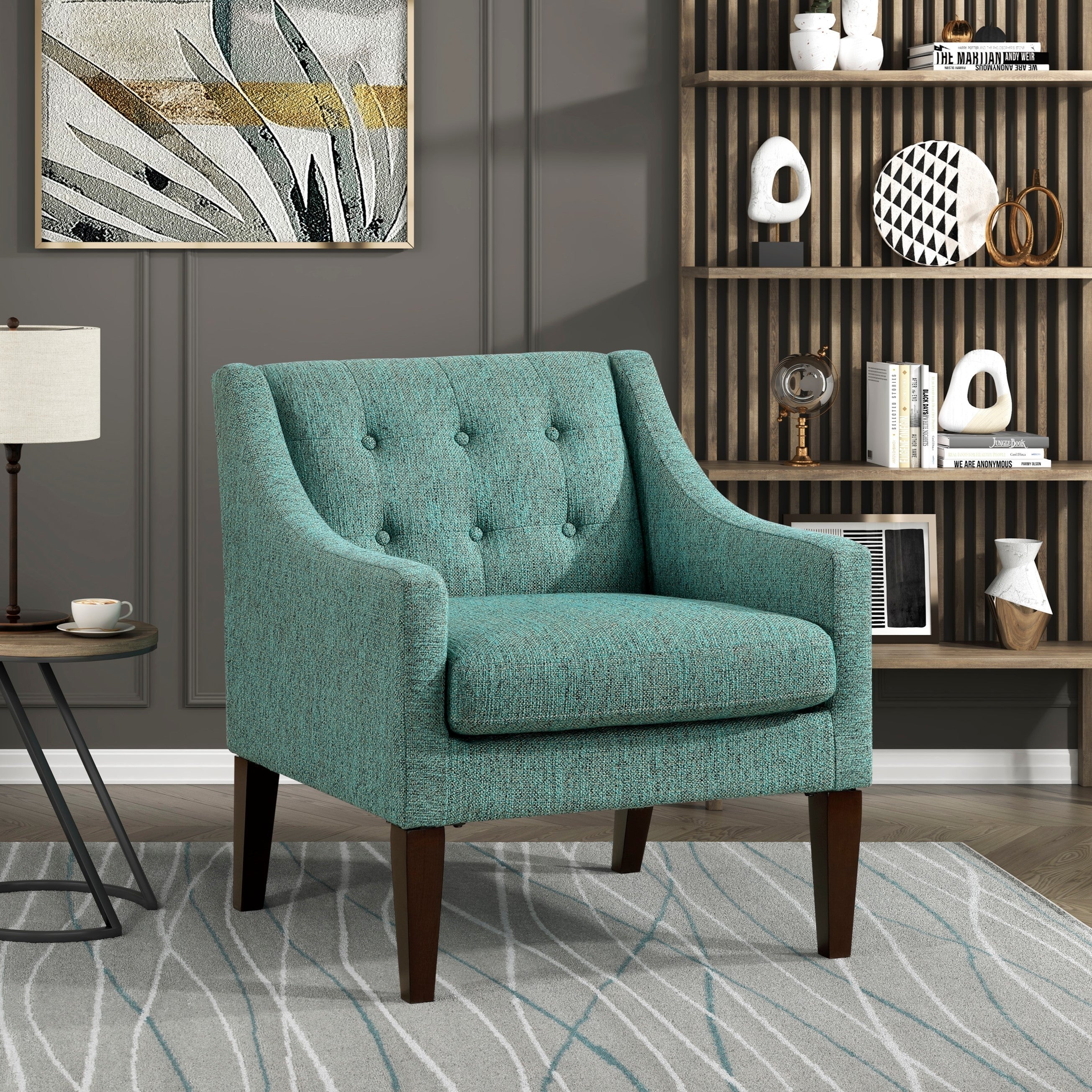 Contemporary Button Tufted Accent Chair - Image 7