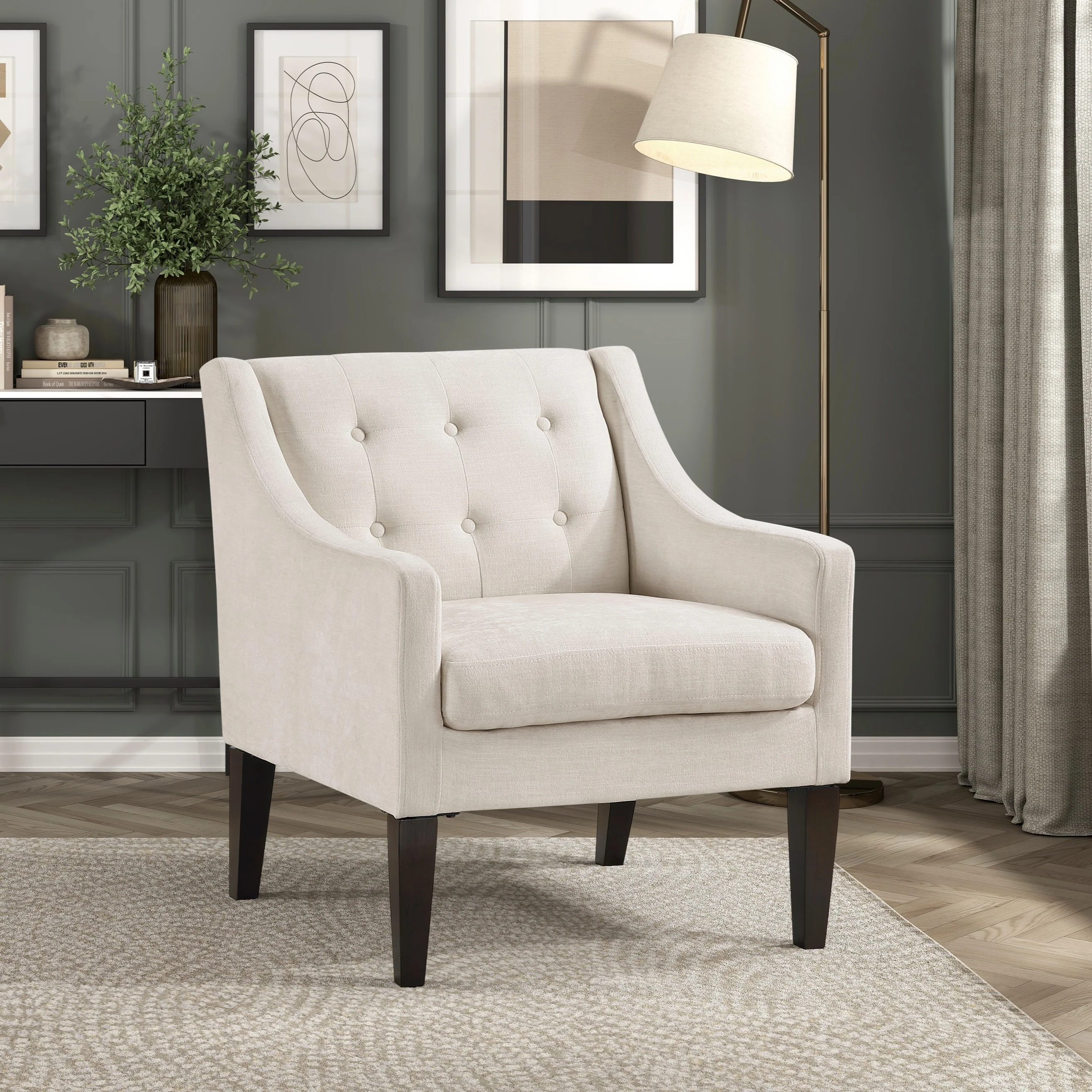 Contemporary Button Tufted Accent Chair - Image 8