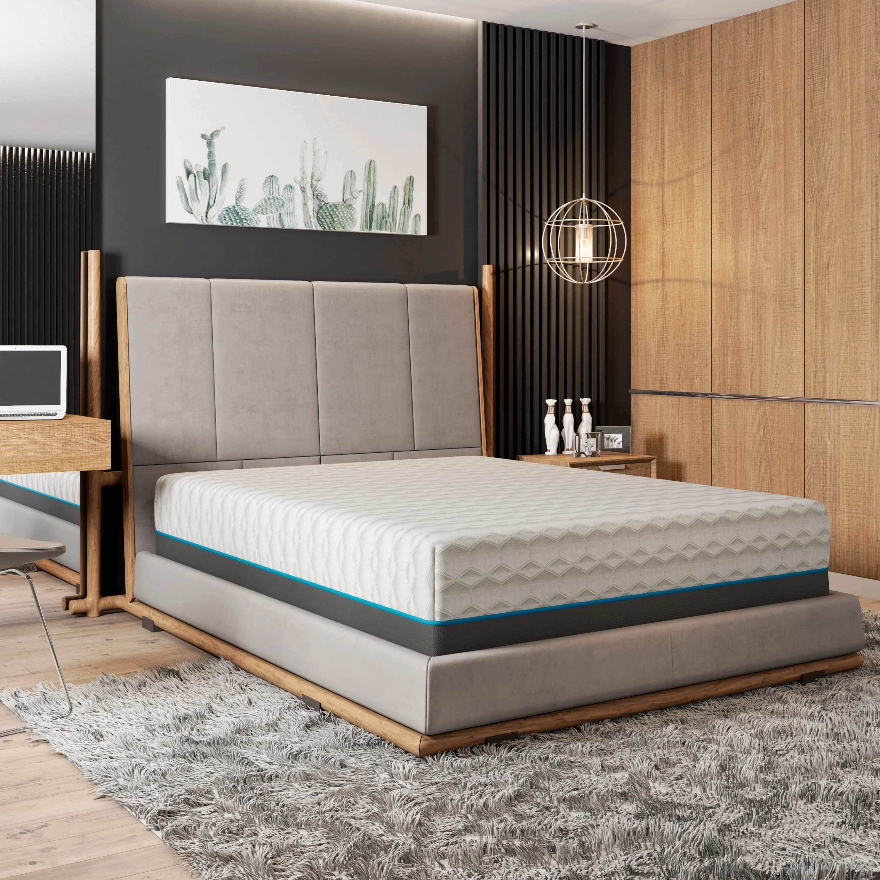 BedTech Copper Lux 14" Plush Memory Foam Mattress With Phase Change Cooling Fabric