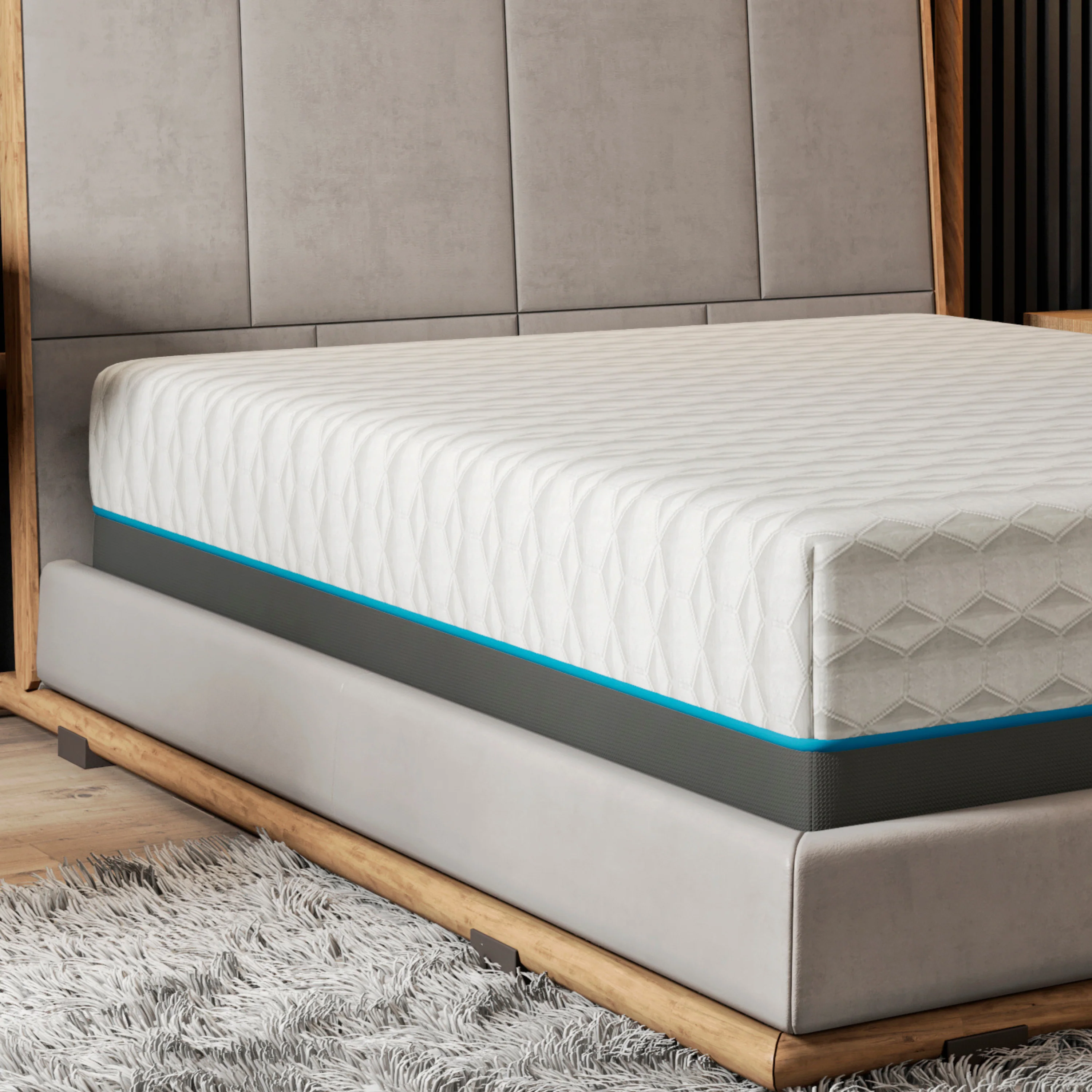BedTech Copper Lux 14" Plush Memory Foam Mattress With Phase Change Cooling Fabric - Image 3