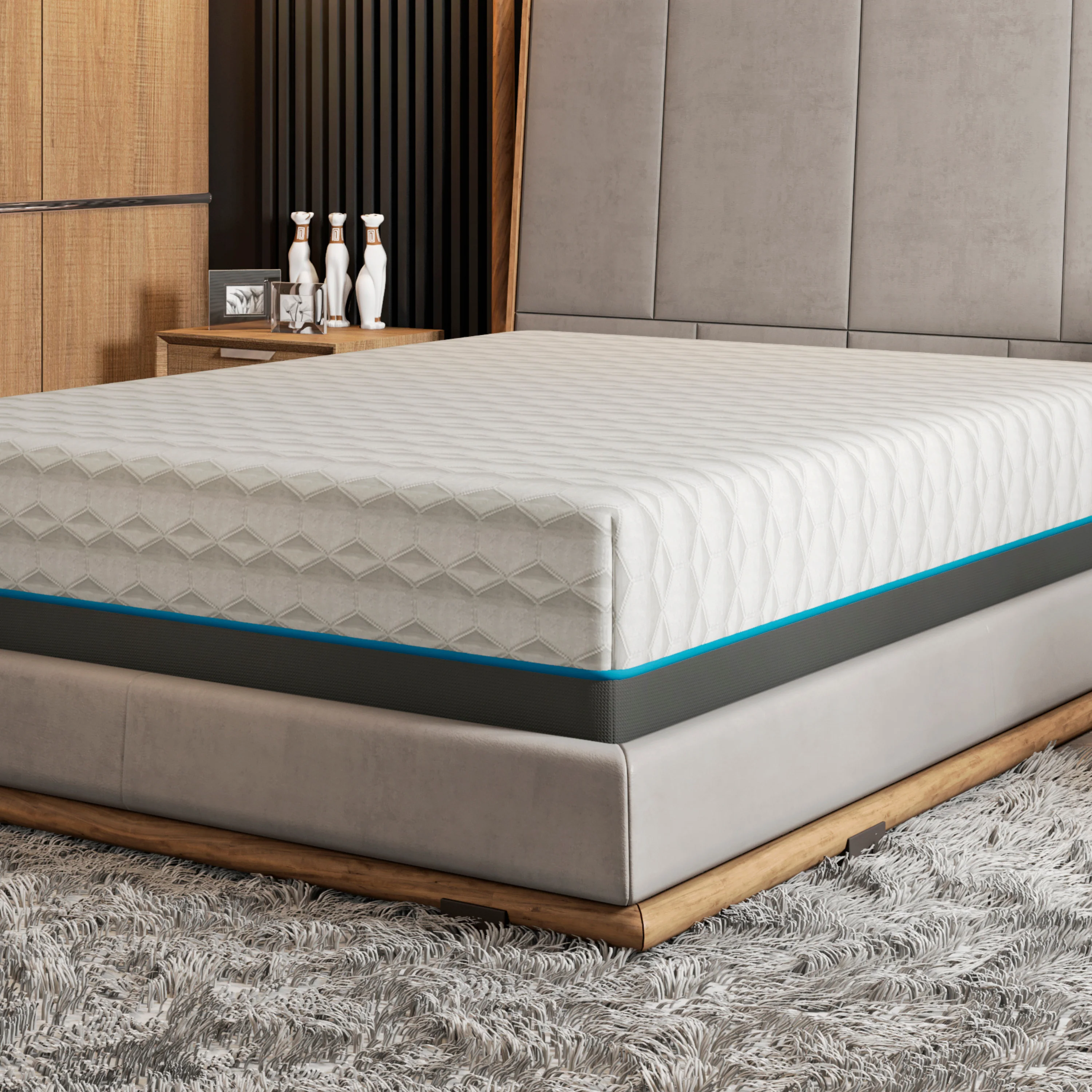 BedTech Copper Lux 14" Plush Memory Foam Mattress With Phase Change Cooling Fabric - Image 5