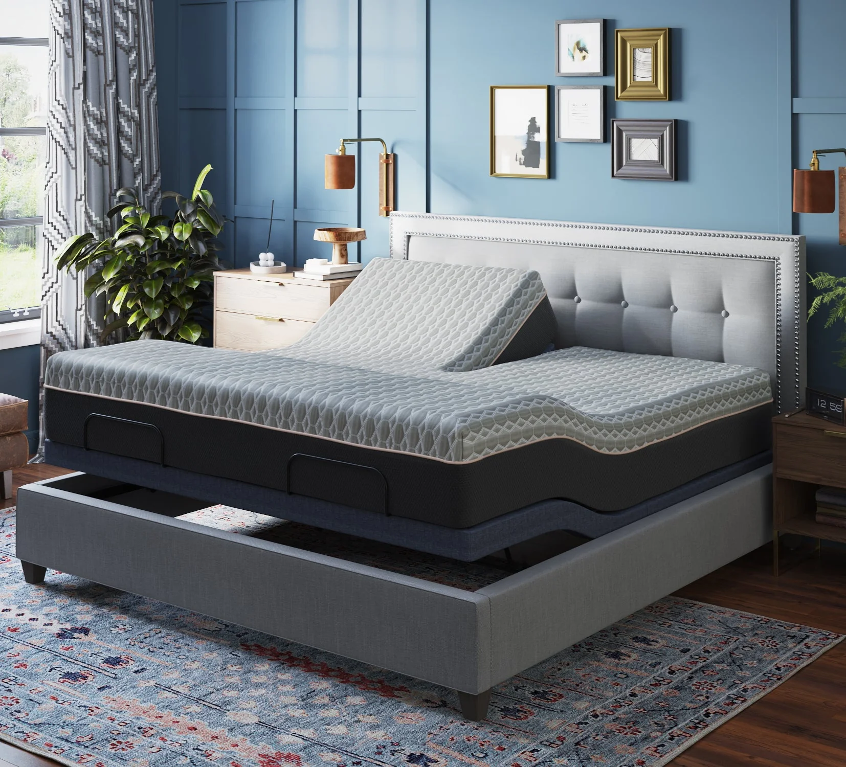 BedTech Copper Lux Hybrid 12" Split Top Mattress With Copper Infused Contouring Memory Comfort Layer and Supportive Coil System