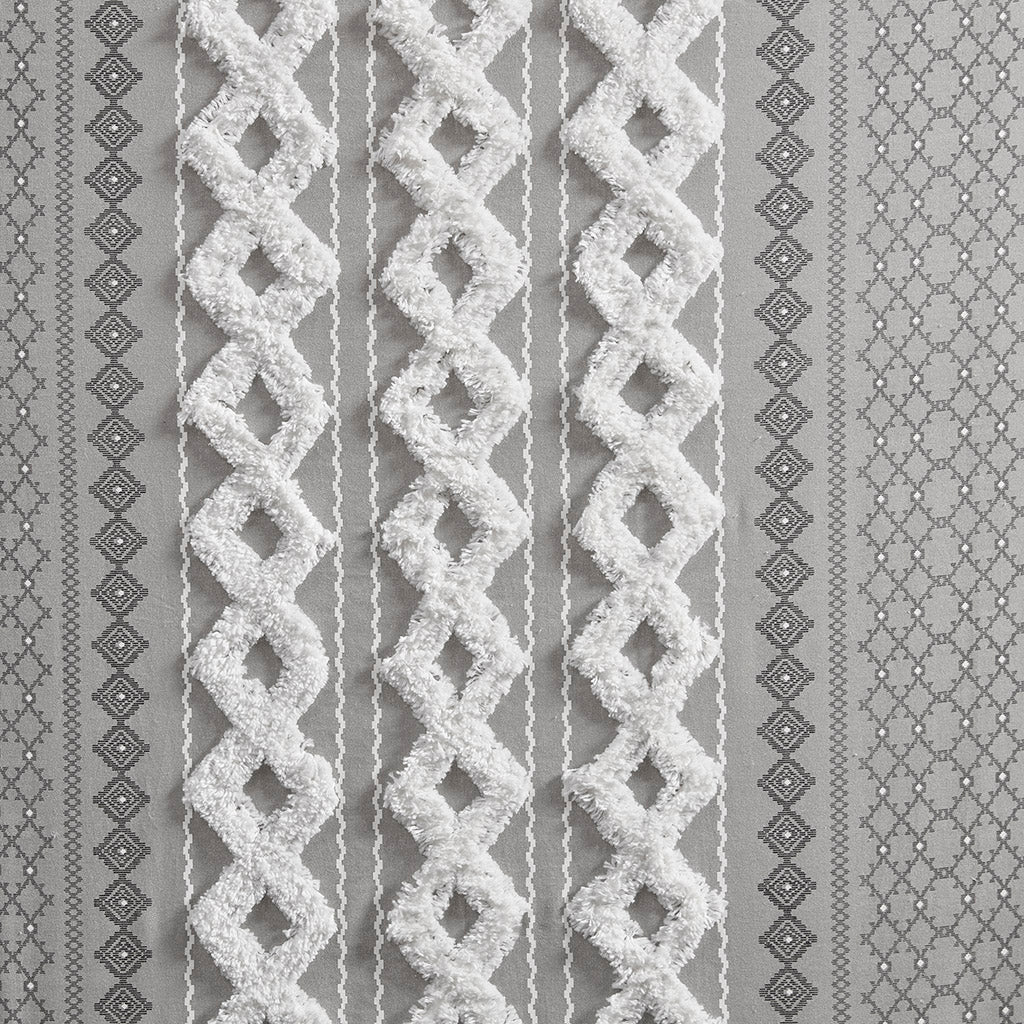 Cotton Printed Chenille Stripe Lined Curtain Panel - Image 17