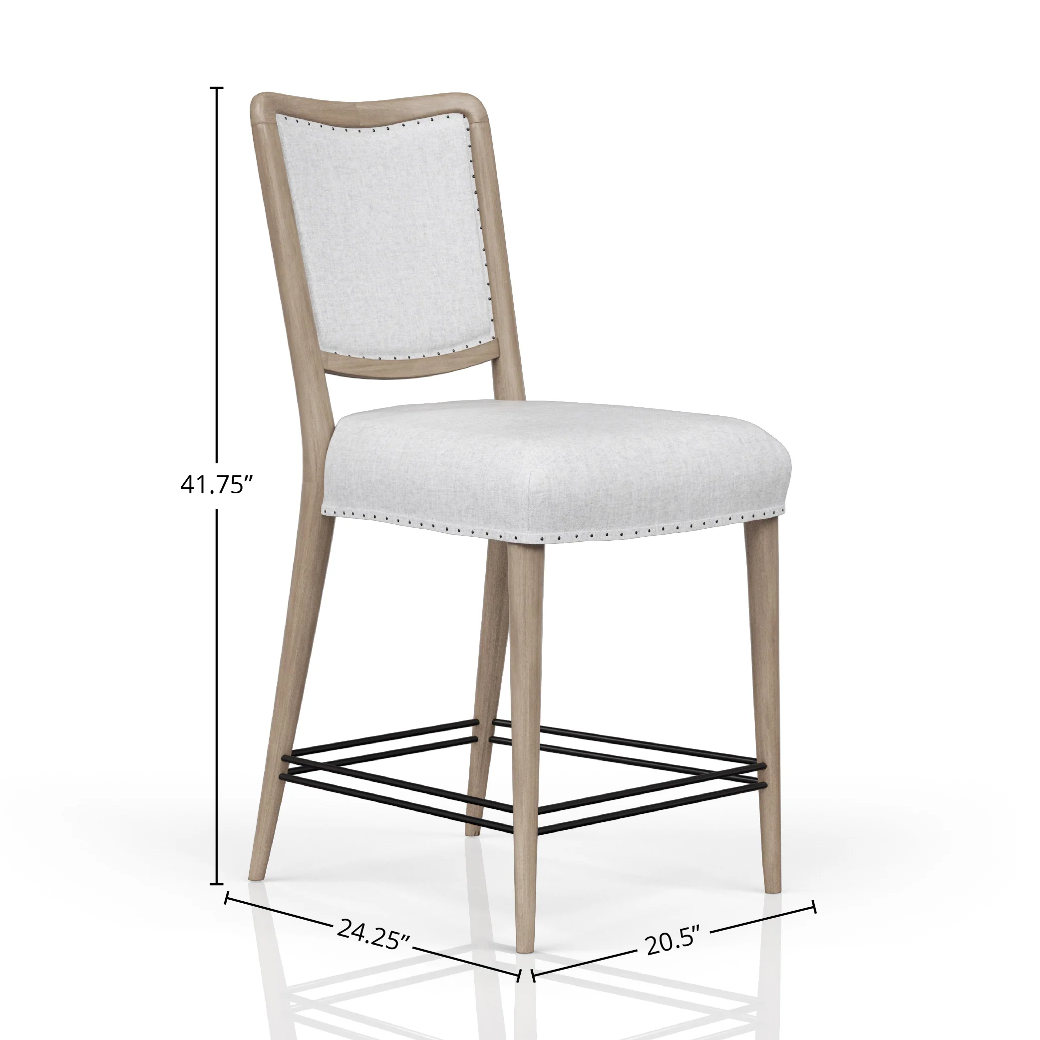 Counter Stool in Sand Colored Finish, Set of 2 - Image 4