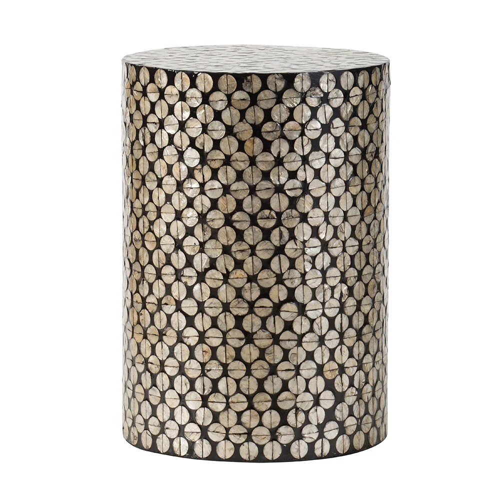 Cylindrical Capiz Side Table - Image 2