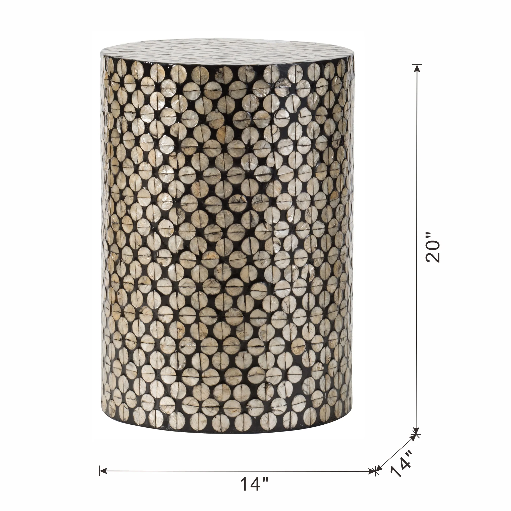 Cylindrical Capiz Side Table - Image 6