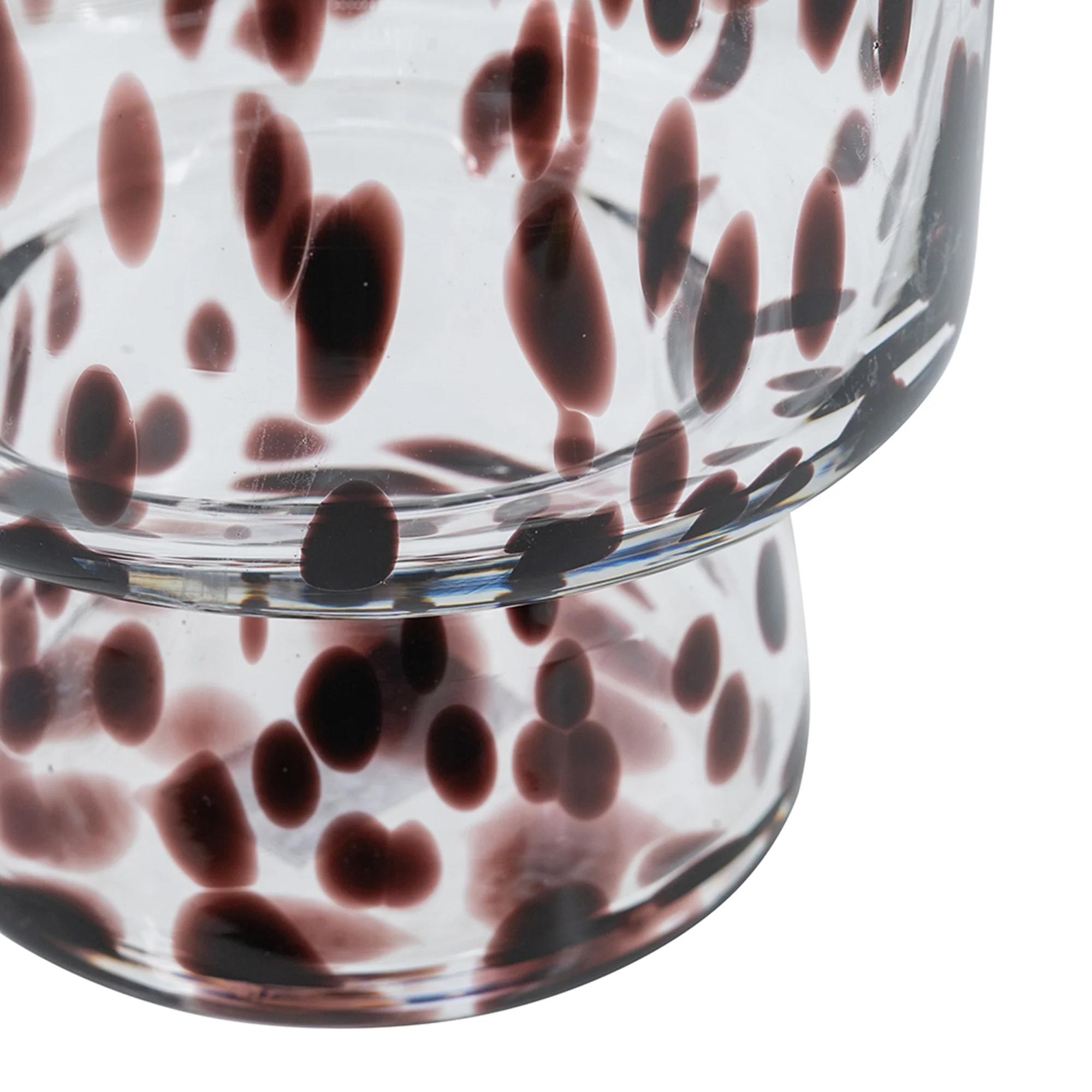 Large Amber Spotted Glass Vase - Image 3