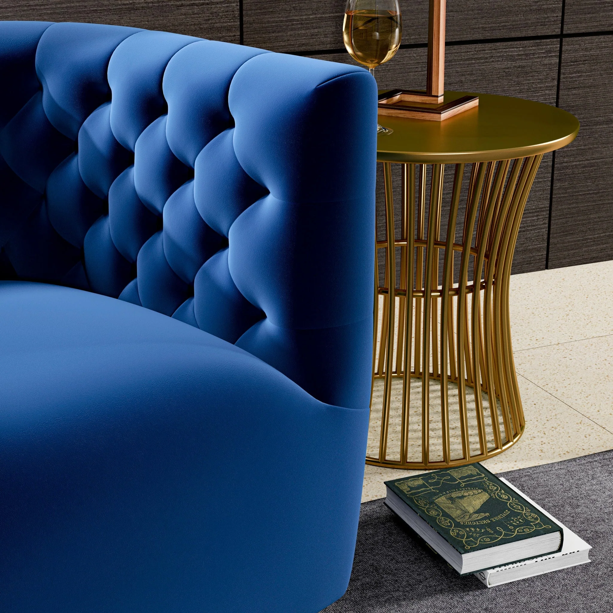 Delaney Velvet Swivel Club Chair - Image 16