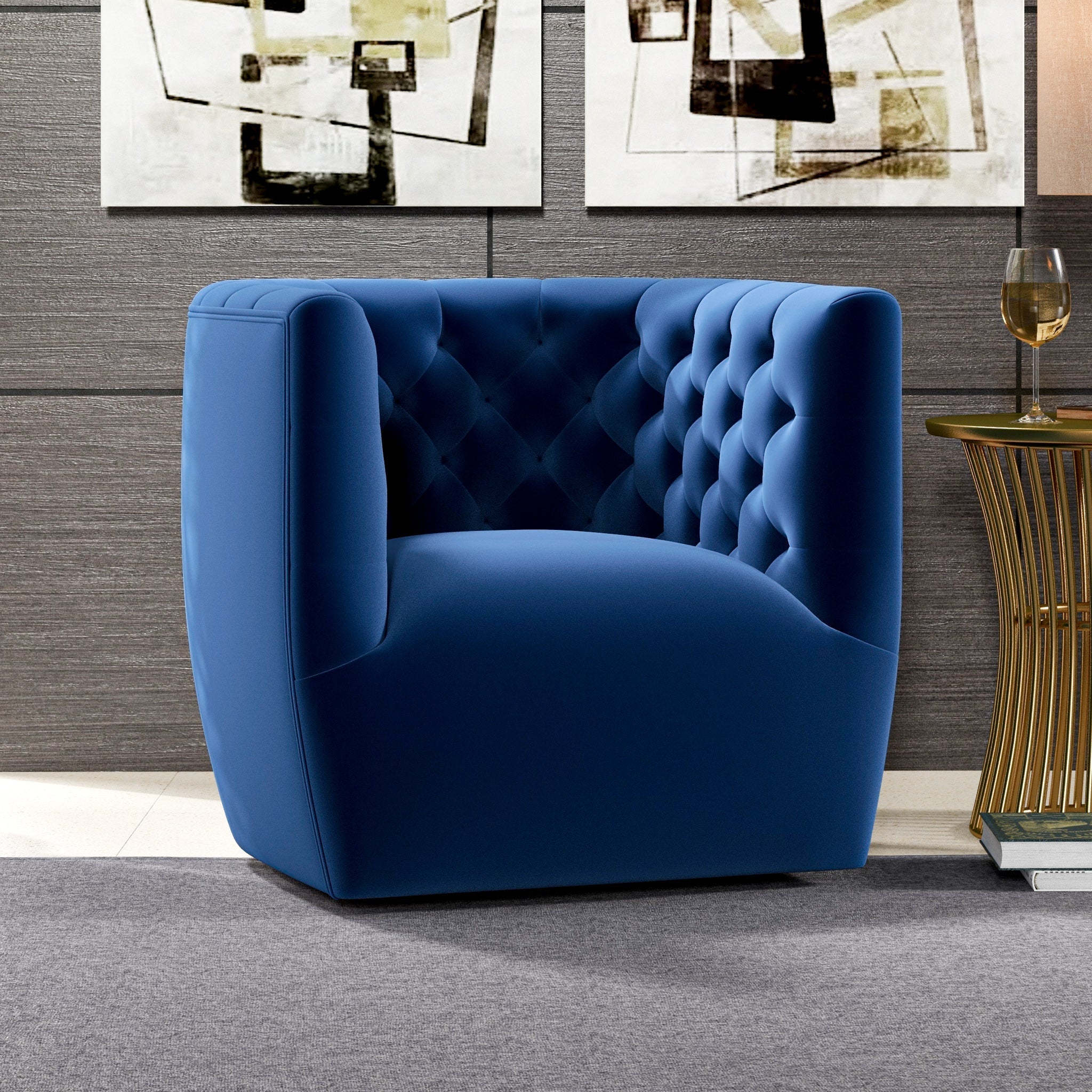 Delaney Velvet Swivel Club Chair - Image 18