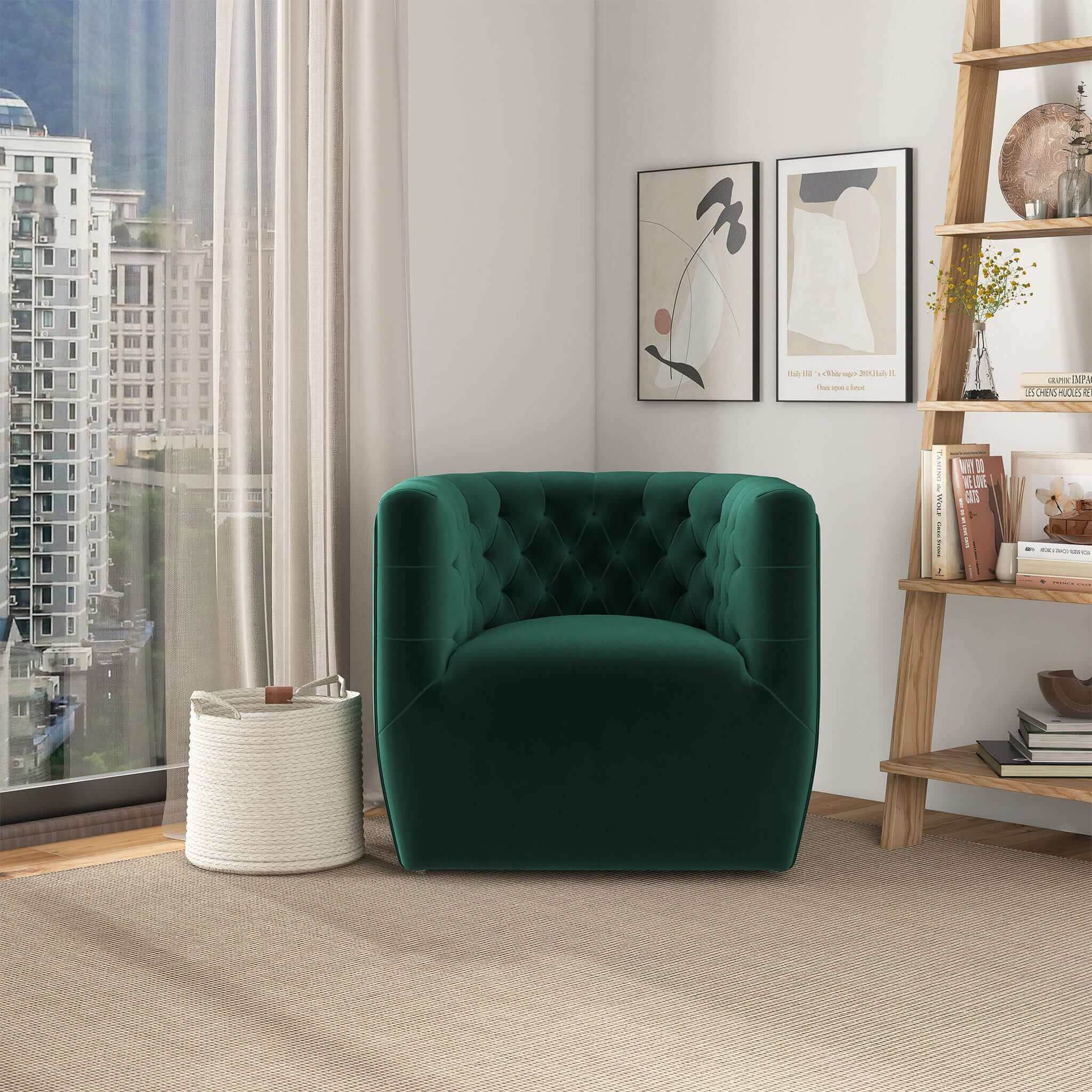 Delaney Velvet Swivel Club Chair - Image 23