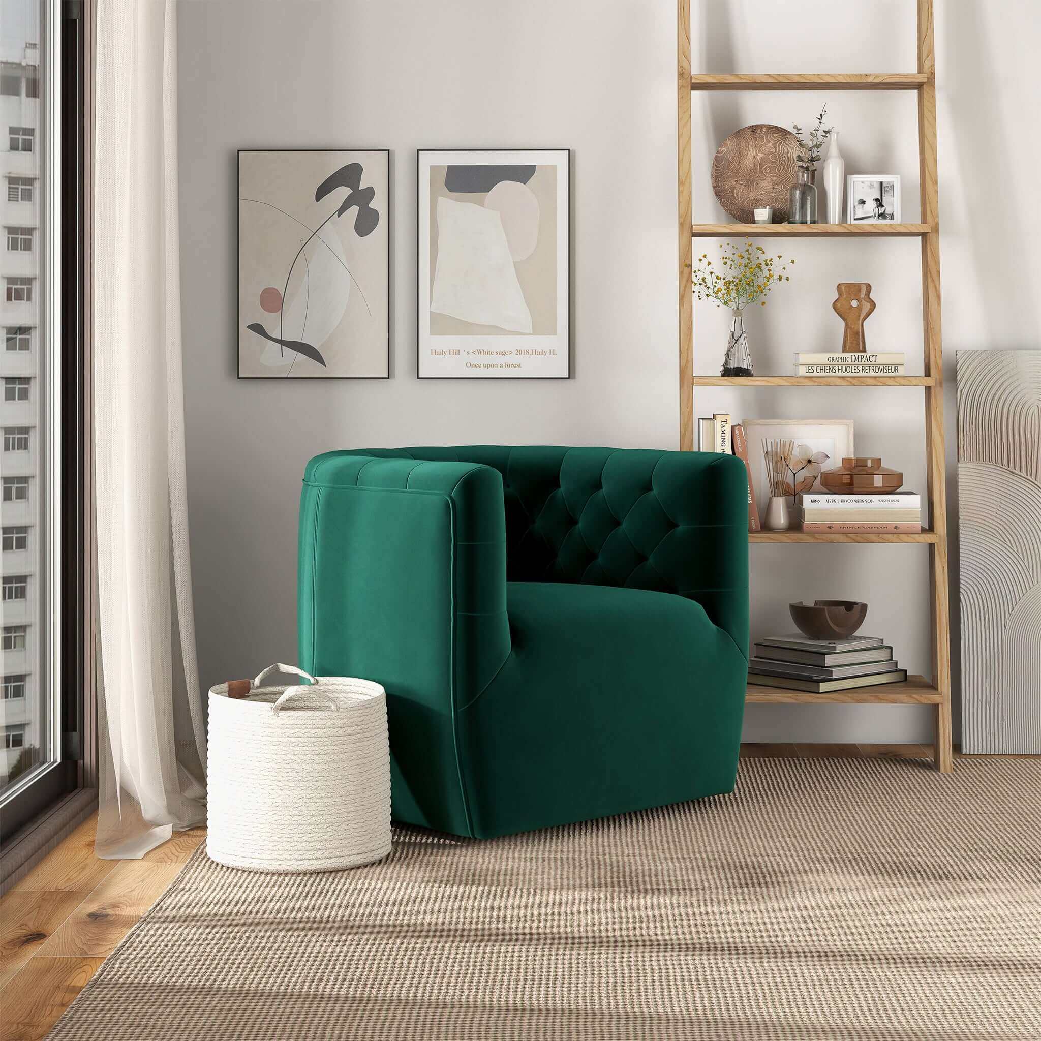 Delaney Velvet Swivel Club Chair - Image 24
