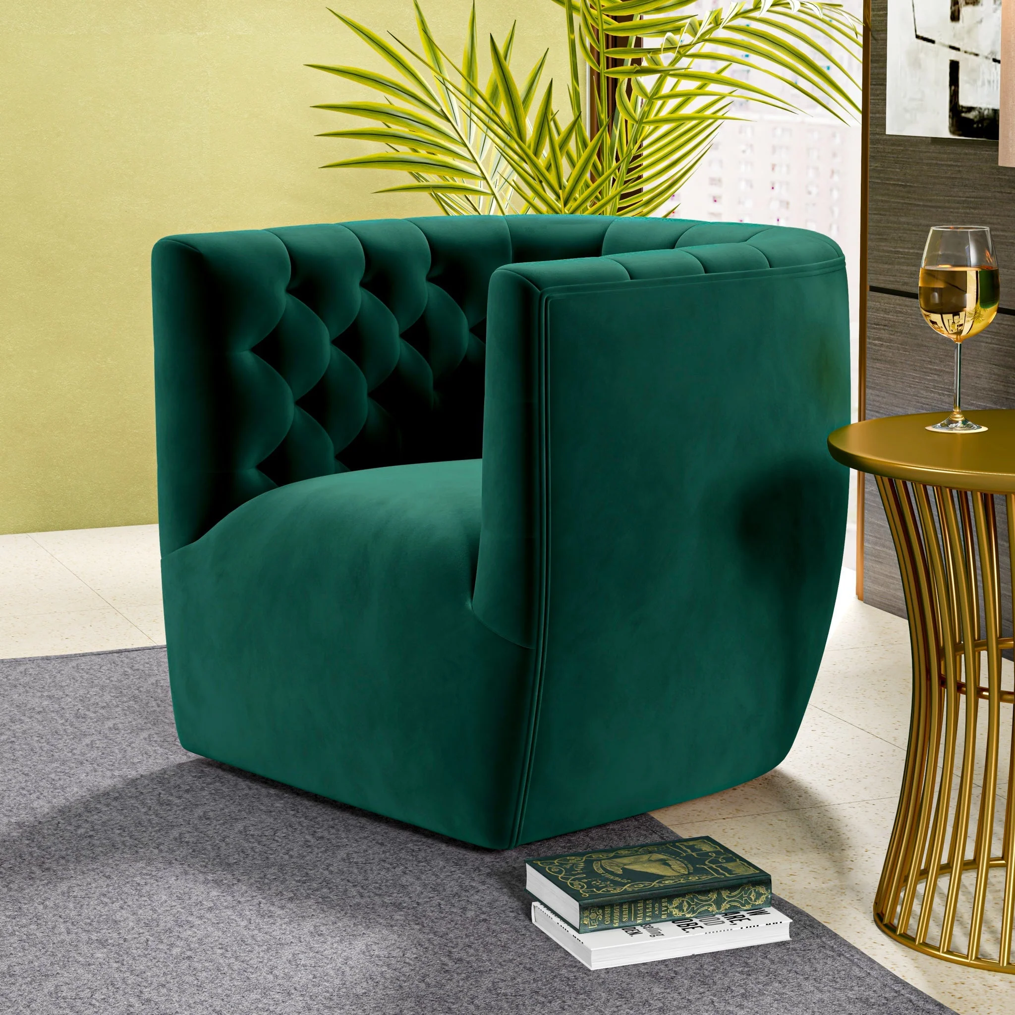 Delaney Velvet Swivel Club Chair - Image 33
