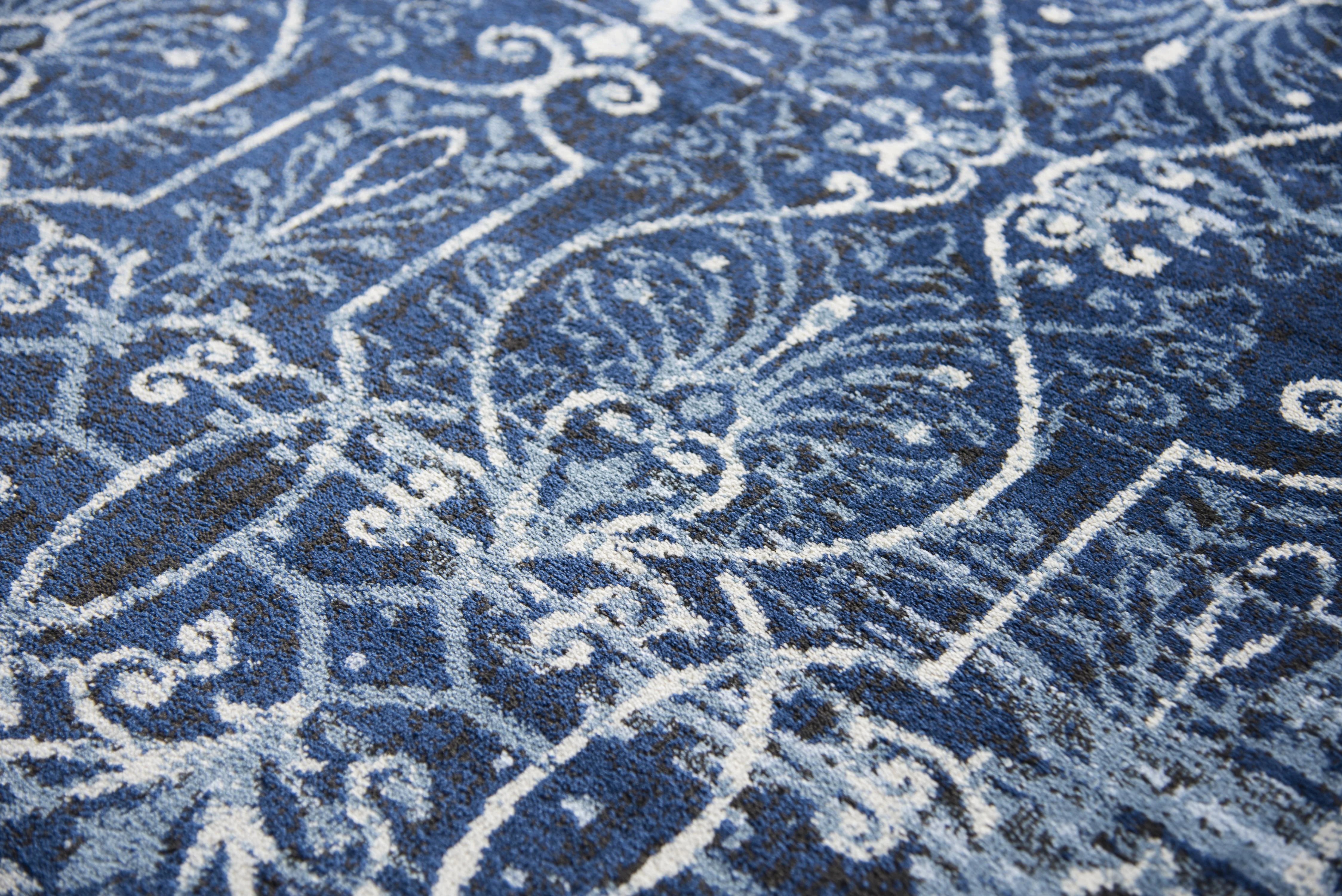 Denim Scrollwork Power Loomed Area Rug - Image 3