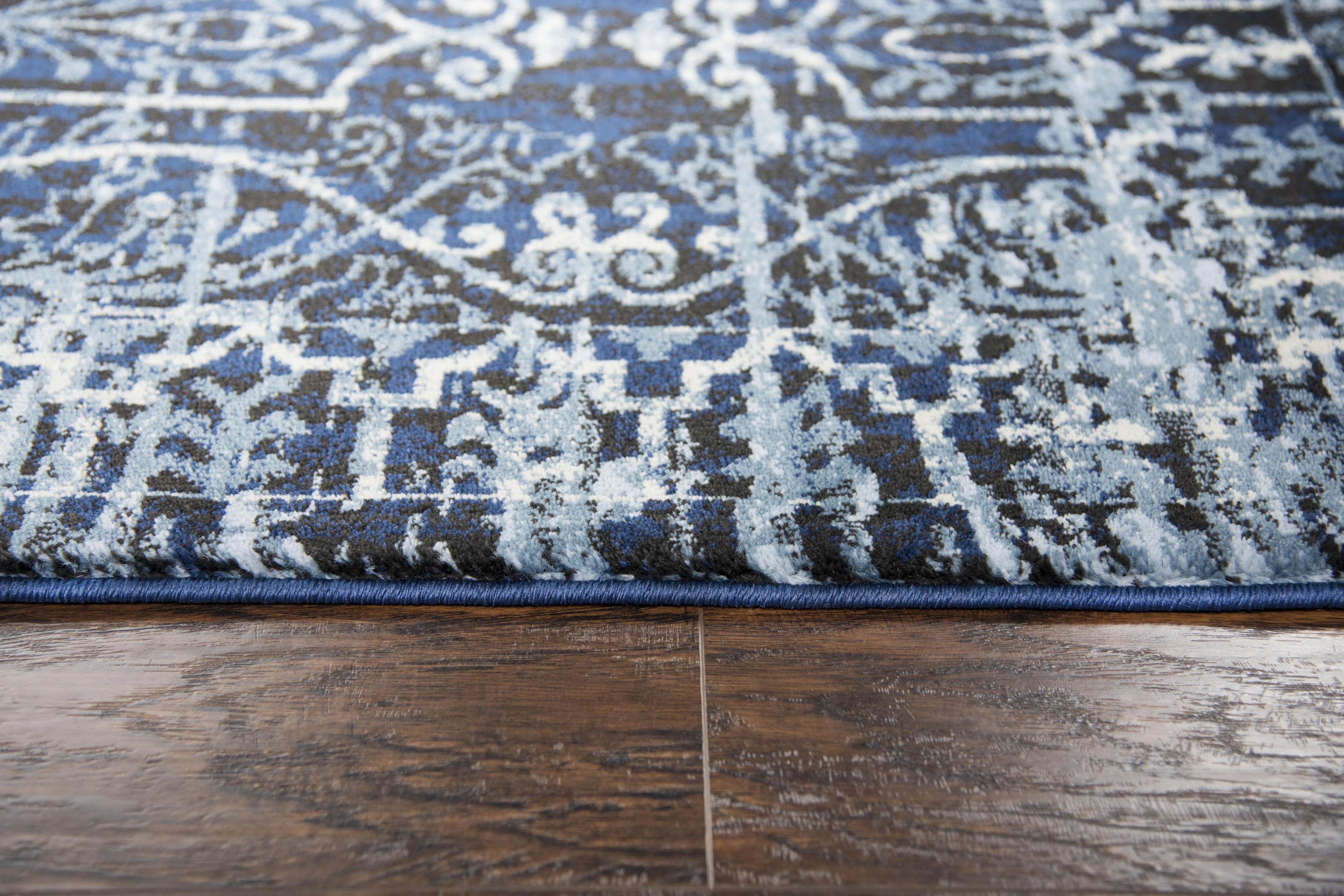 Denim Scrollwork Power Loomed Area Rug - Image 6
