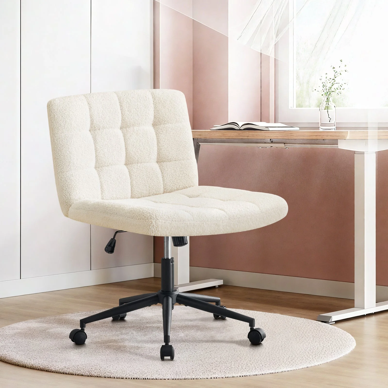 Desk Chair with Wheels, Armless Desk Chair, Adjustable Height 360° Rolling Swivel - Image 10