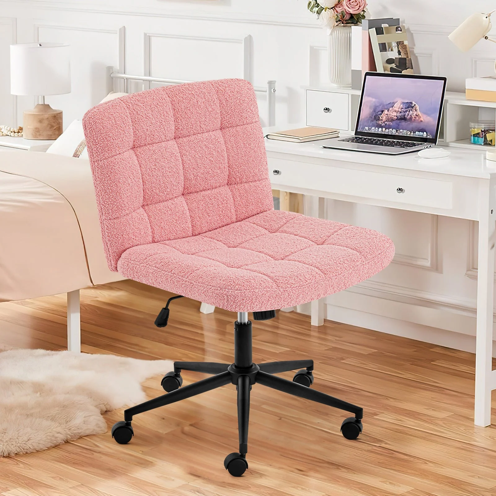 Desk Chair with Wheels, Armless Desk Chair, Adjustable Height 360° Rolling Swivel - Image 17