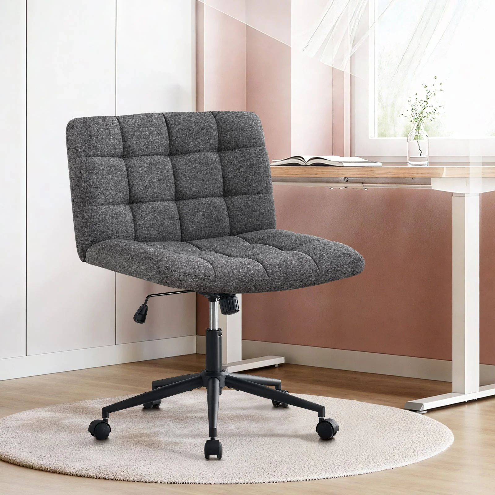 Desk Chair with Wheels, Armless Desk Chair, Adjustable Height 360° Rolling Swivel - Image 26