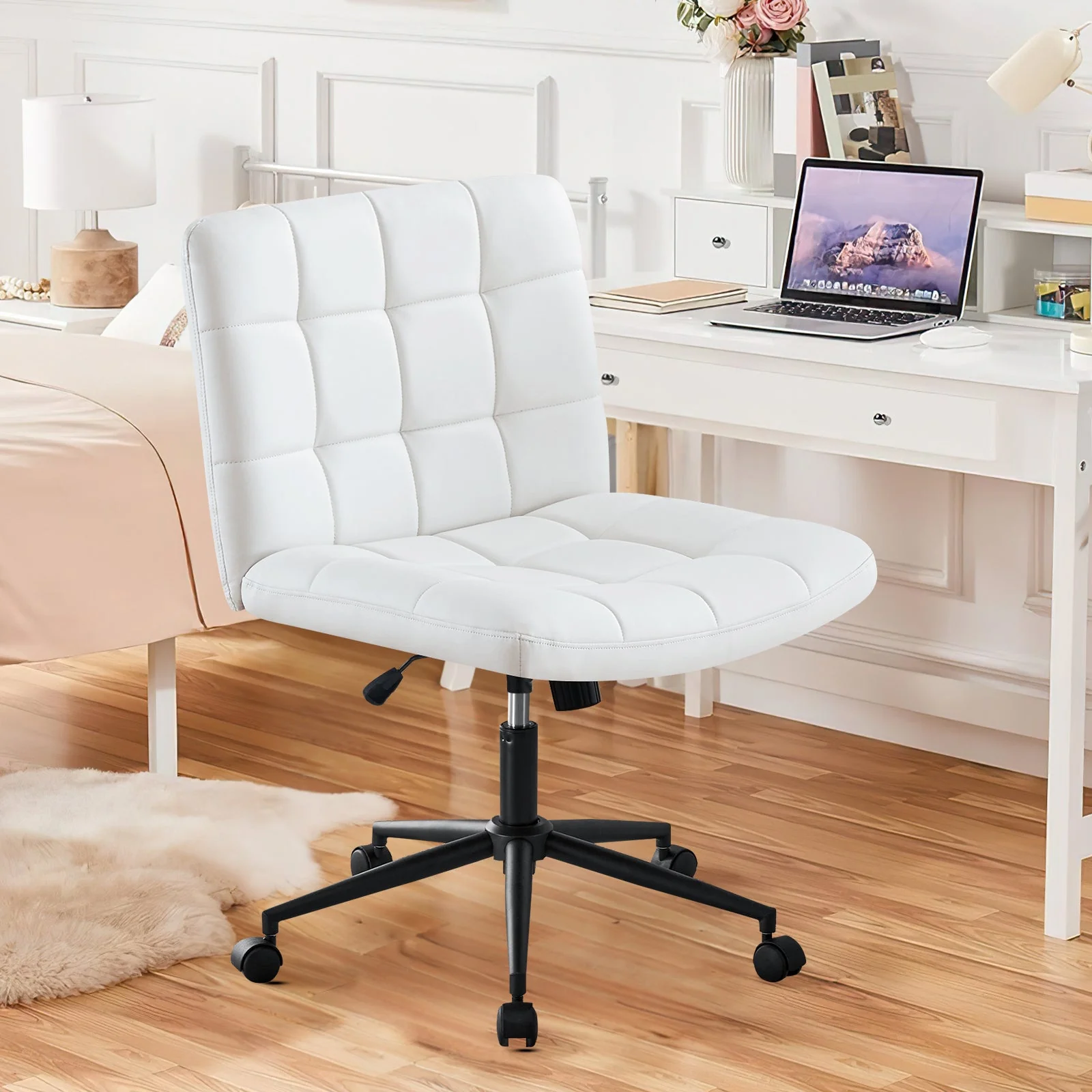 Desk Chair with Wheels, Armless Desk Chair, Adjustable Height 360° Rolling Swivel - Image 33