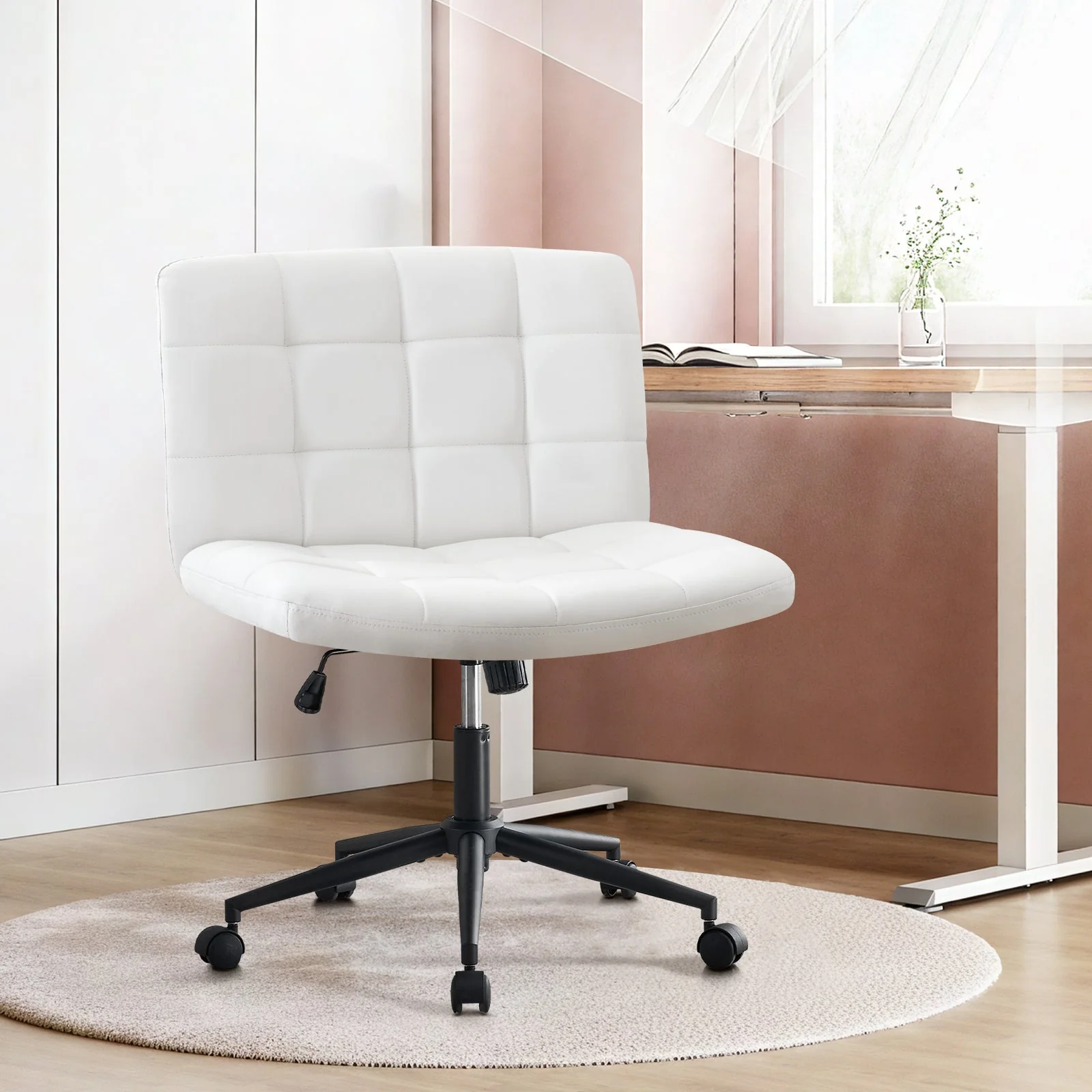 Desk Chair with Wheels, Armless Desk Chair, Adjustable Height 360° Rolling Swivel - Image 34