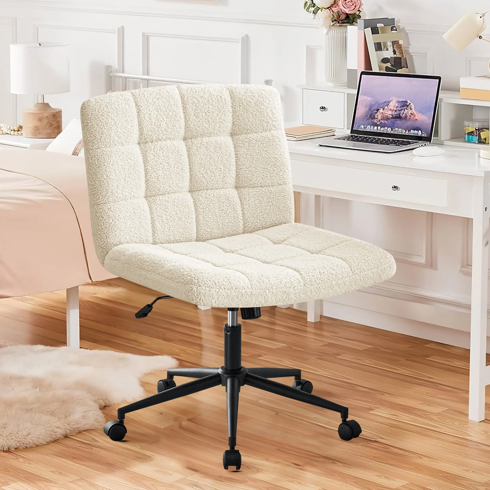 Desk Chair with Wheels, Armless Desk Chair, Adjustable Height 360° Rolling Swivel - Image 9