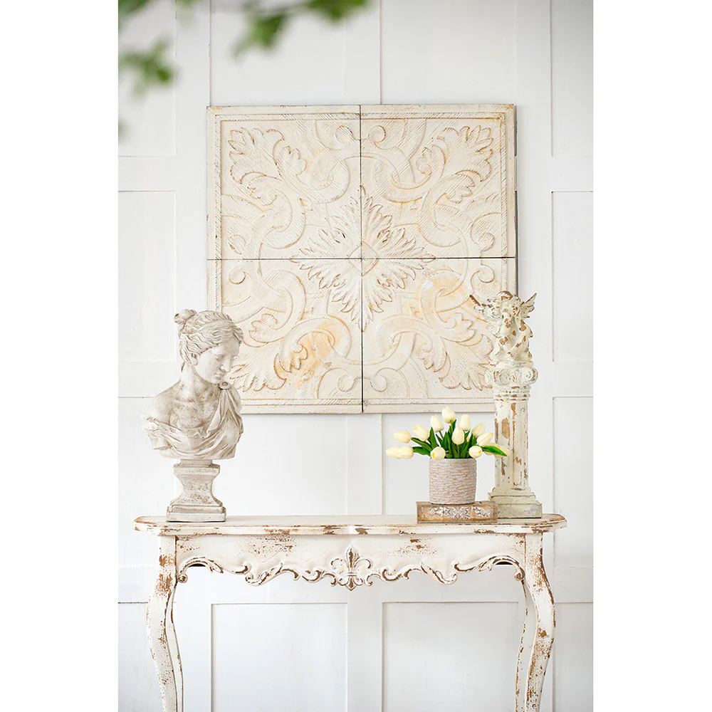 Distressed Wooden Square Wall Panels, Set of 4 - Image 2