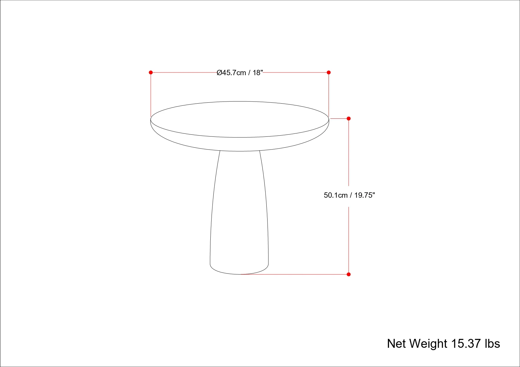 Dominique Cast Aluminum Side Table - Image 2