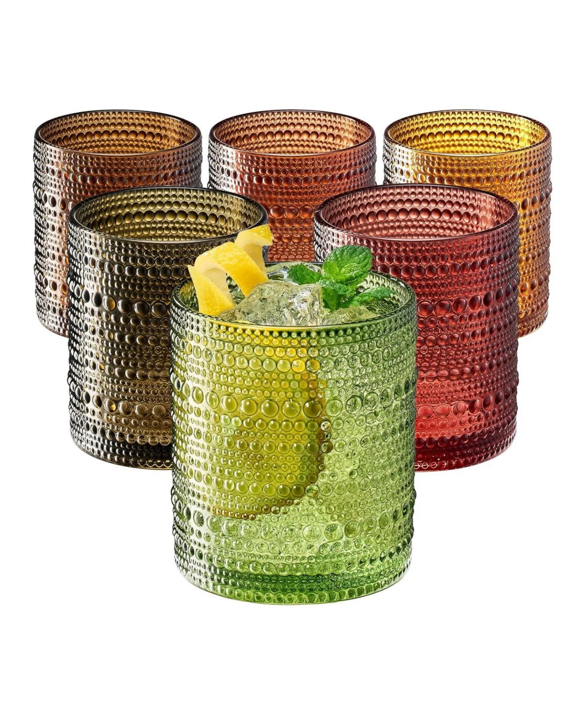 Earth Ember Beaded Hobnail Tumblers Set of 6