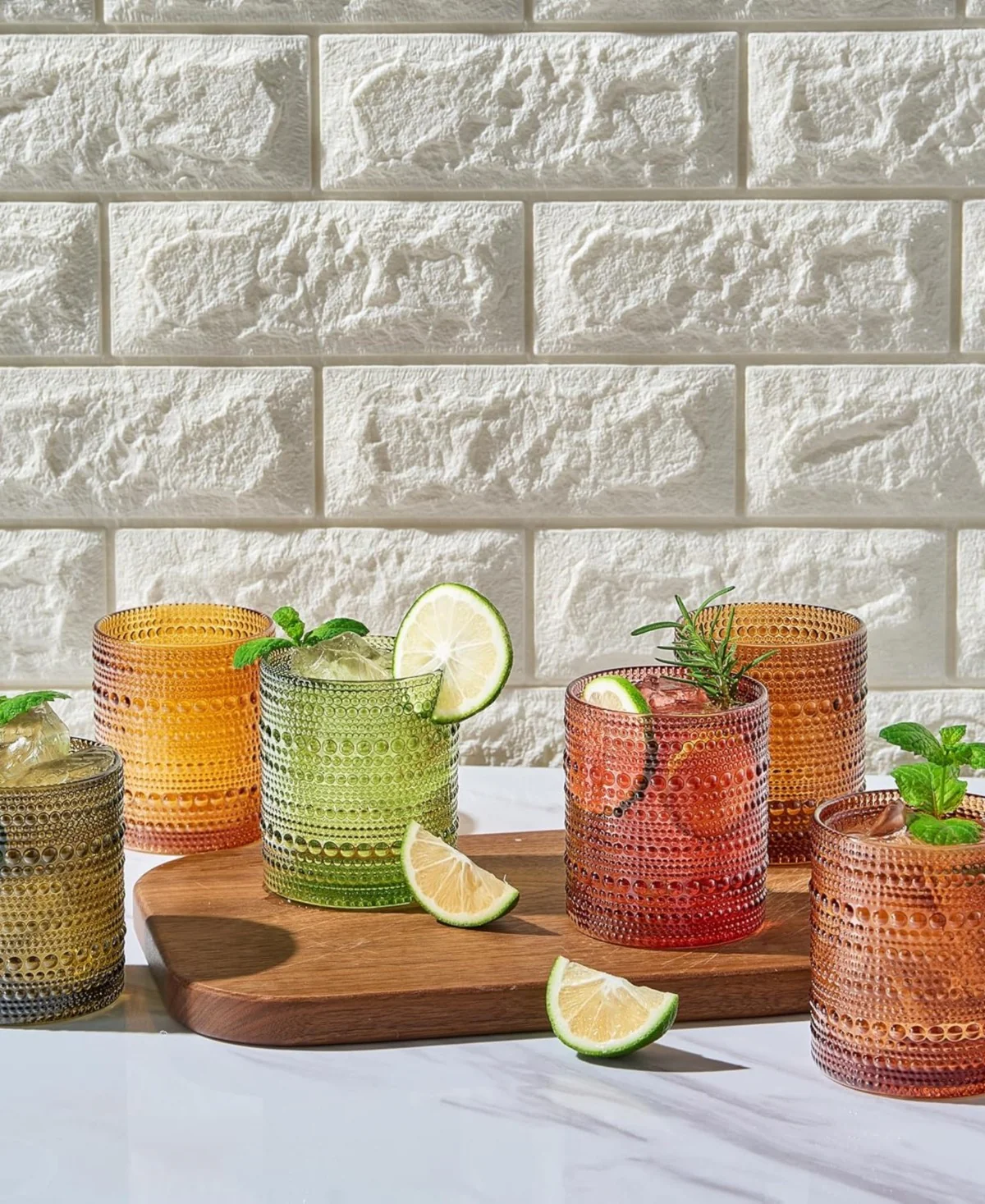 Earth Ember Beaded Hobnail Tumblers Set of 6 - Image 2